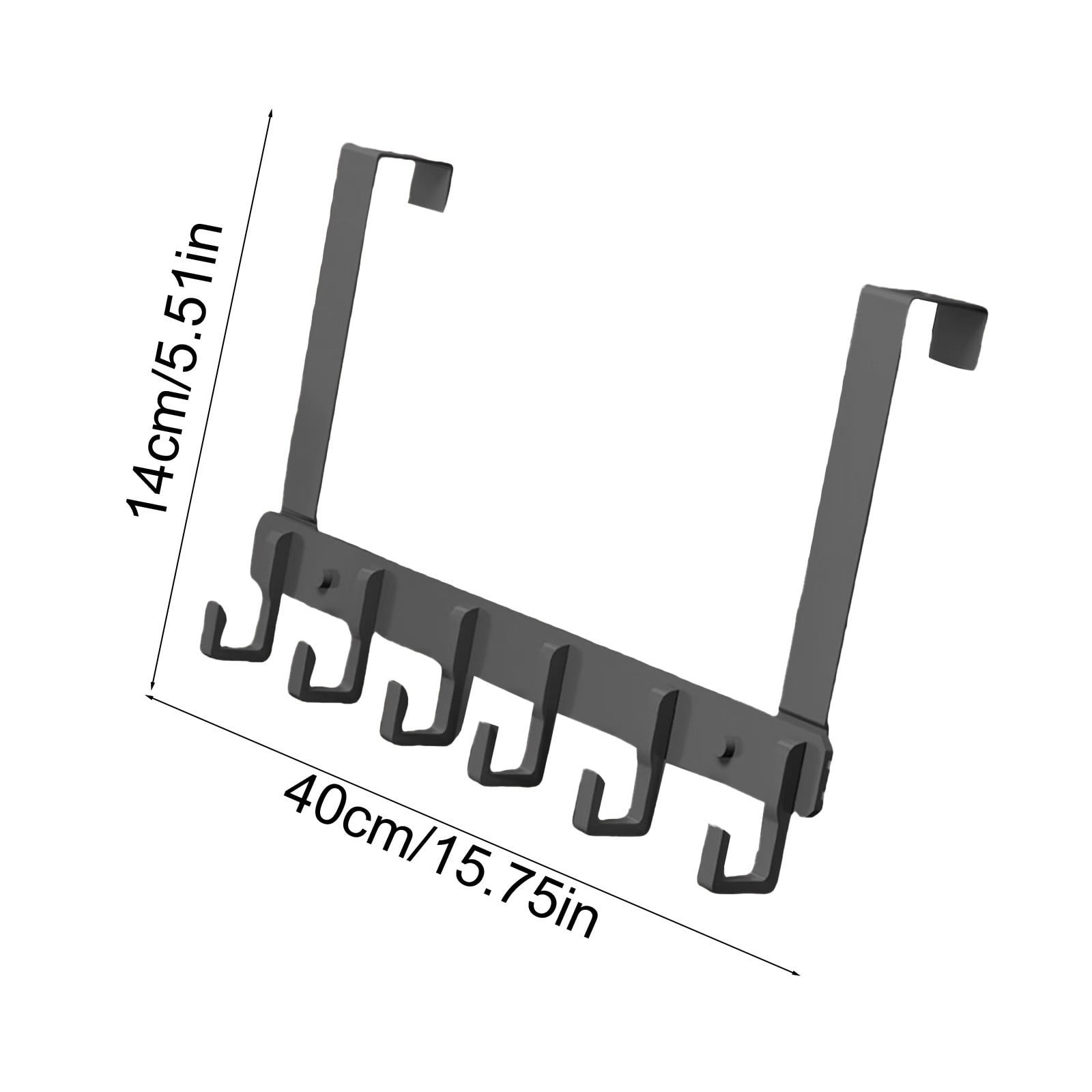 Ikohbadg Over The Door Towel Rack, Heavy-Duty Metal Organizer with 6 Hooks for Bathroom and Bedroom (Grey, 15.8 in x 5.5 in) h4jll