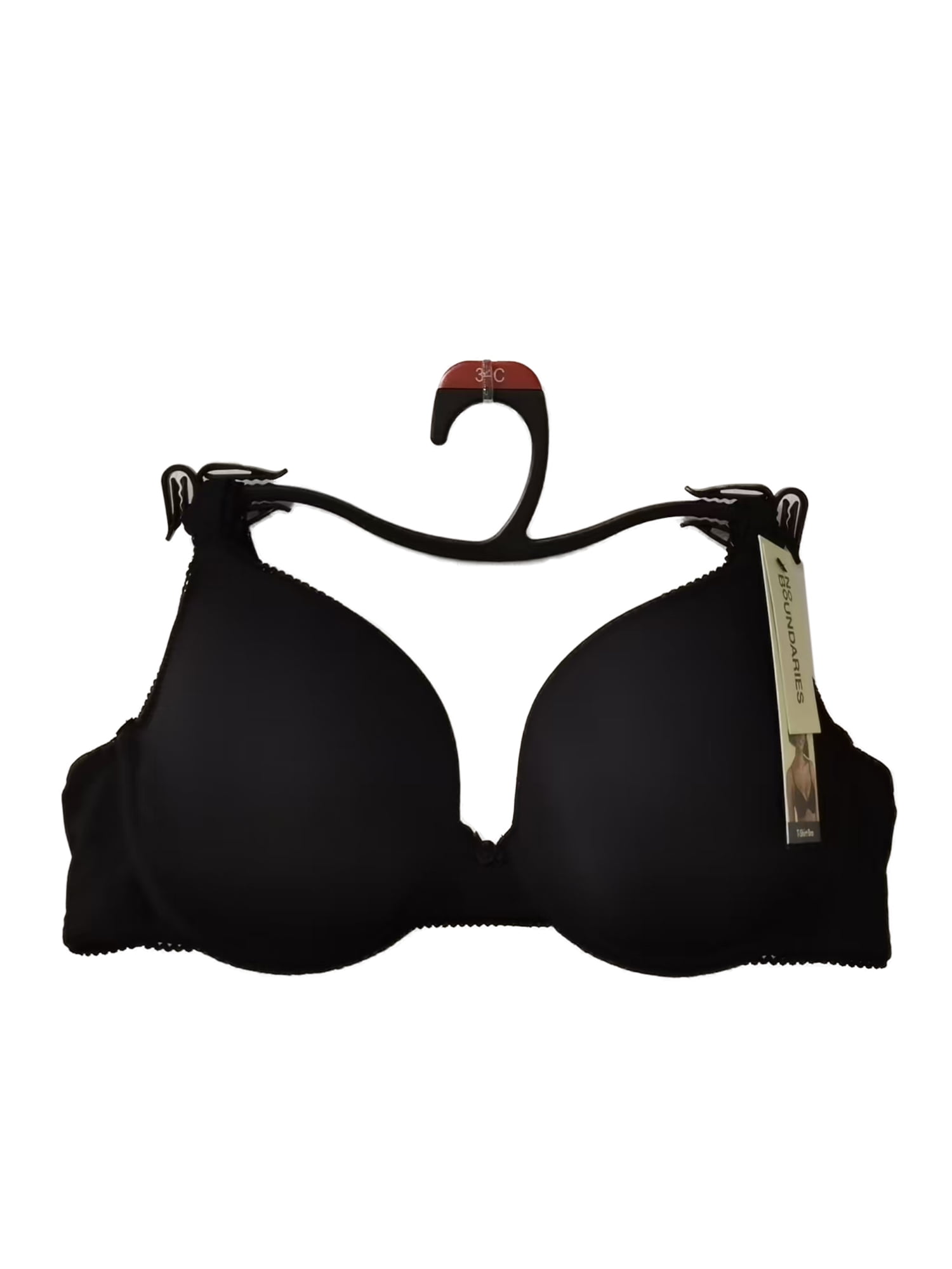 No Boundaries Micro Lightly Lined Demi T-Shirt Bra (Black, 34B) jqok7
