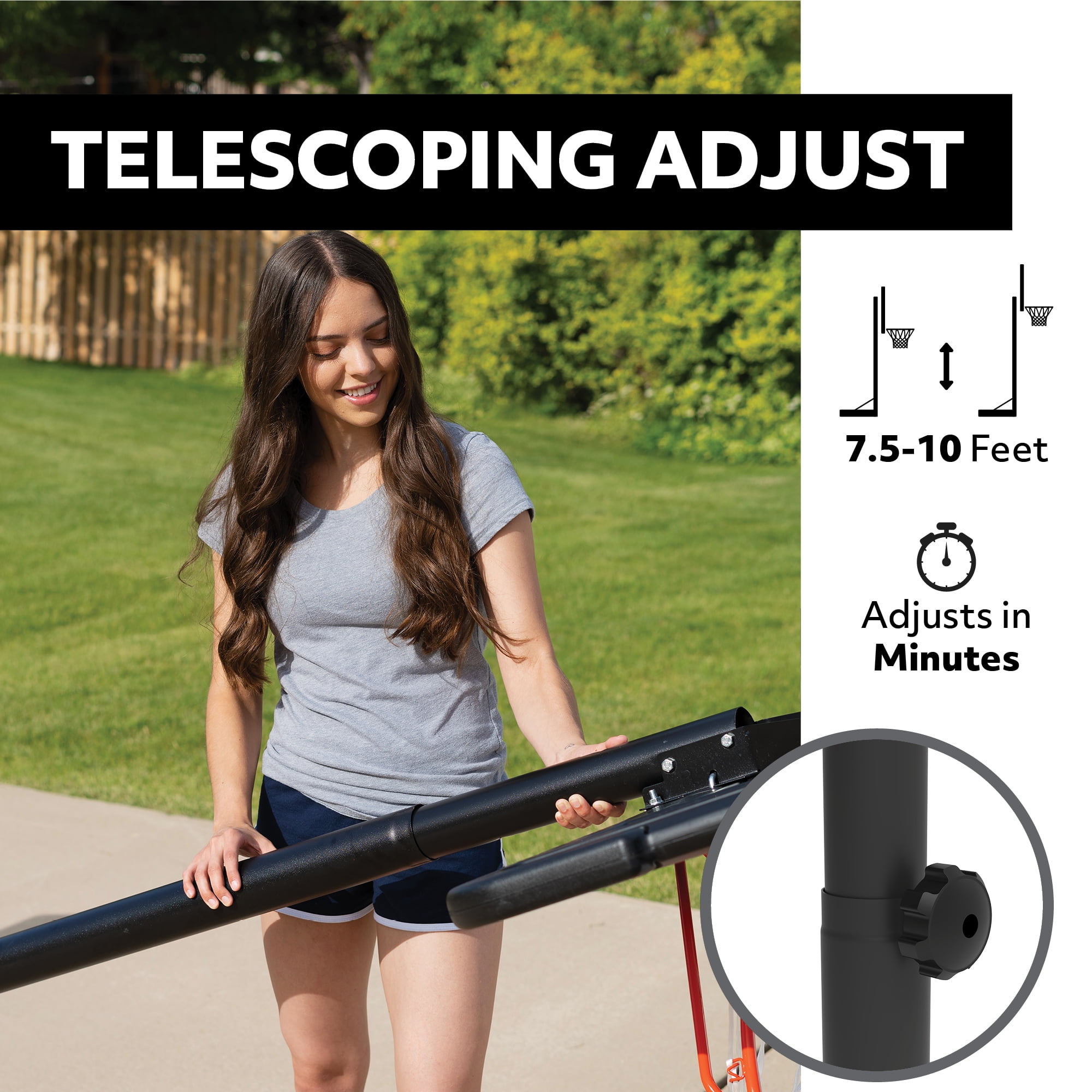 Lifetime 44-Inch Impact Portable Basketball Hoop System with Telescoping Height Adjustment (44 in) tnieo