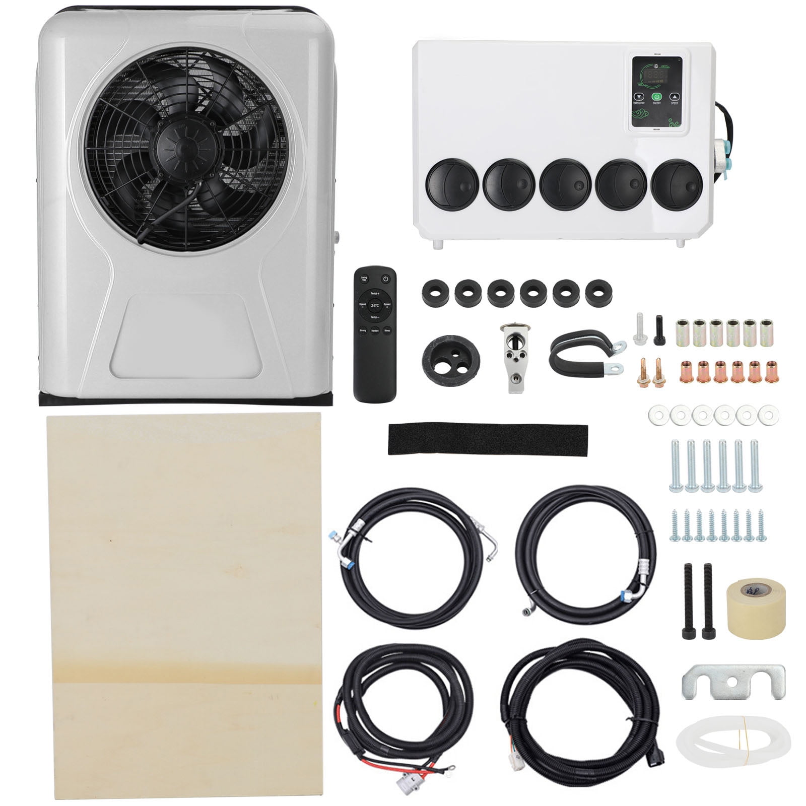 Mad Hornets 12V 12000 BTU Split Air Conditioner System for Semi Trucks RVs and Caravans (12000 BTU) 5pfdl