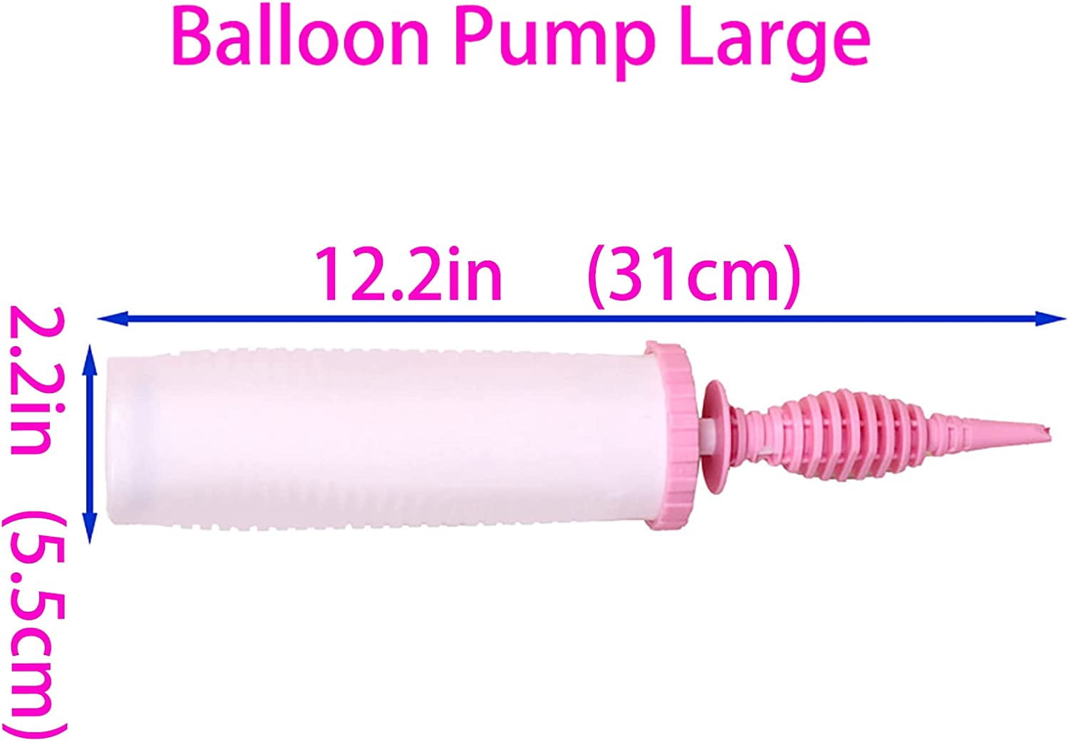 Generic Balloon Pump Handheld Two-Way Dual Action Inflator for Latex and Foil Balloons (Pink, 1 Piece) c79ck
