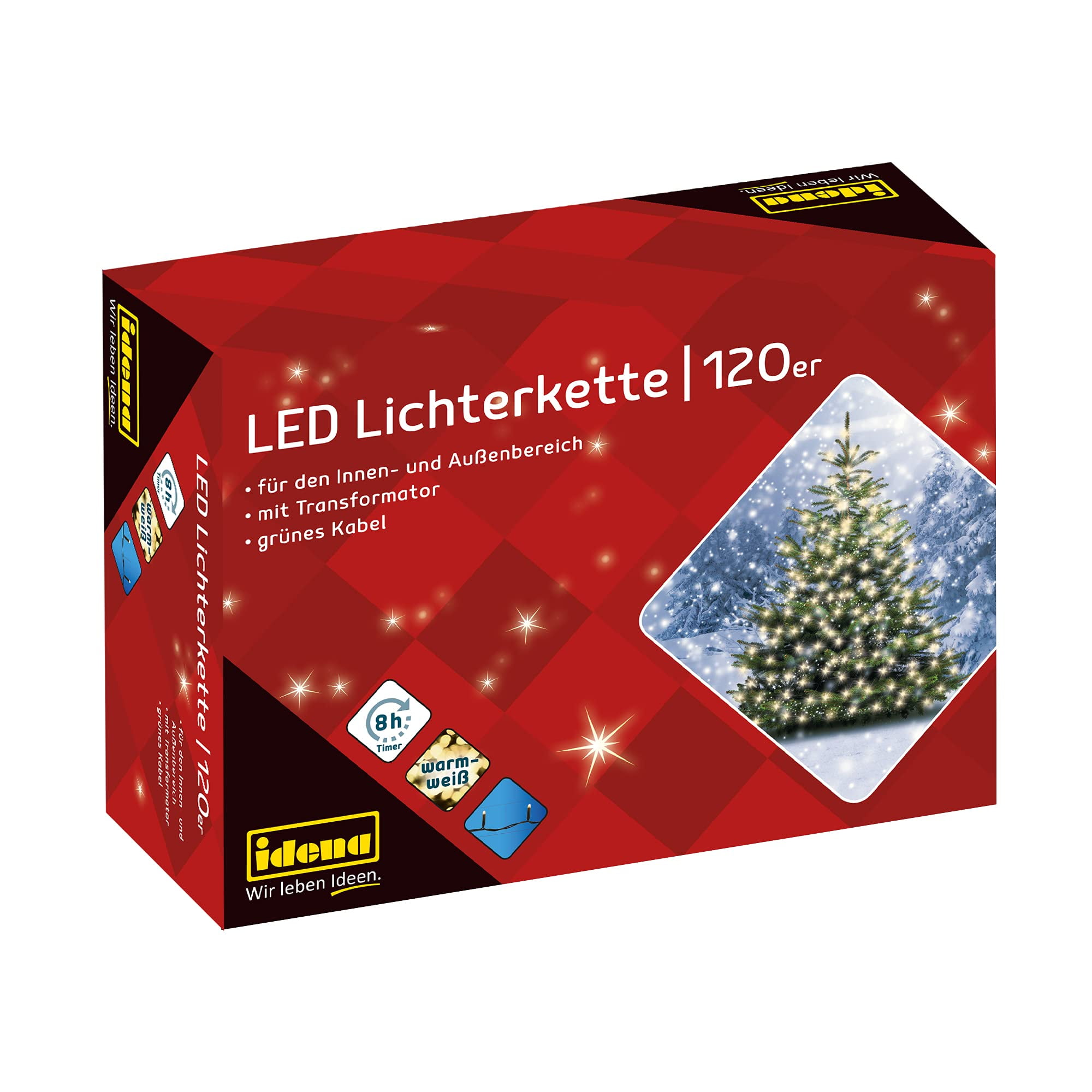 Idena Solar Fairy Lights Outdoor Decorative LED String Lighting (Warm White, 65.6 ft) z91kp