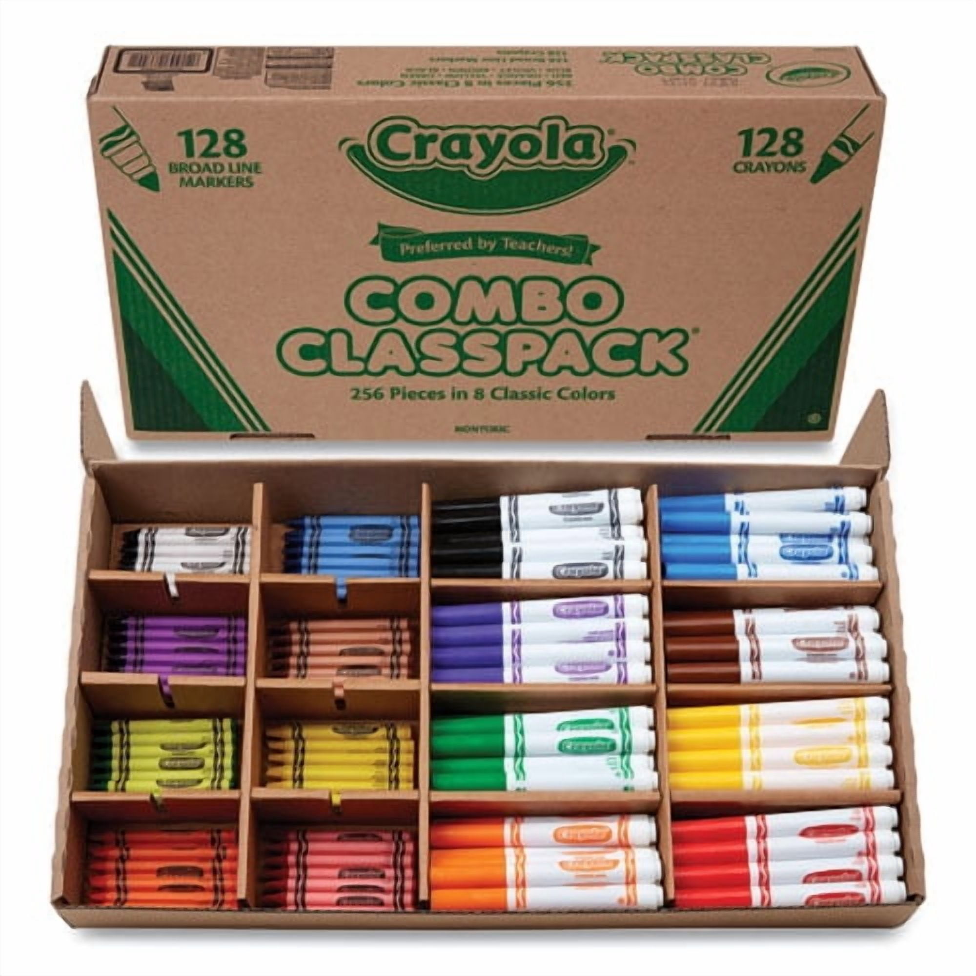 Crayola Crayon and Marker Classpack Set, Washable Art Supplies for Classroom Projects (Assorted Colors, 512 Pieces) 8k0uj