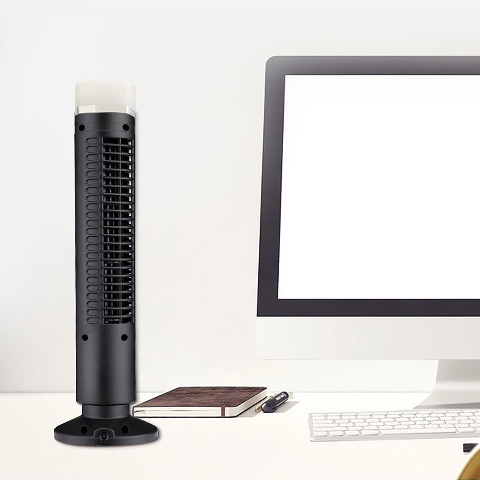 RnemiTe-amo Quiet Tower Fan for Bedroom, Compact Standing Cooling Fan for Home Office (Black, 24 in) iwllo