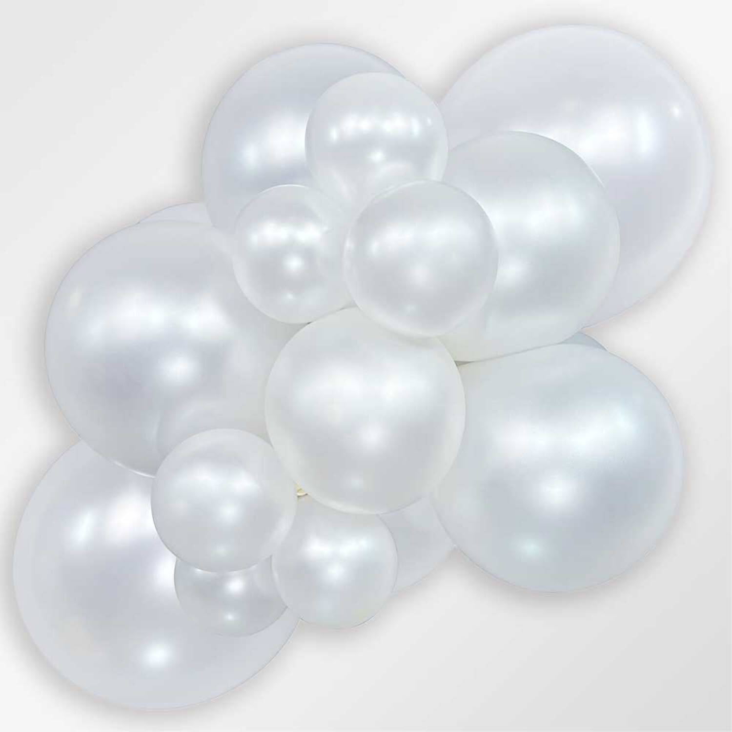 Sempertex Pearl White Latex Balloons Professional Party Decor (5 in, 100 Pack) 0er9o