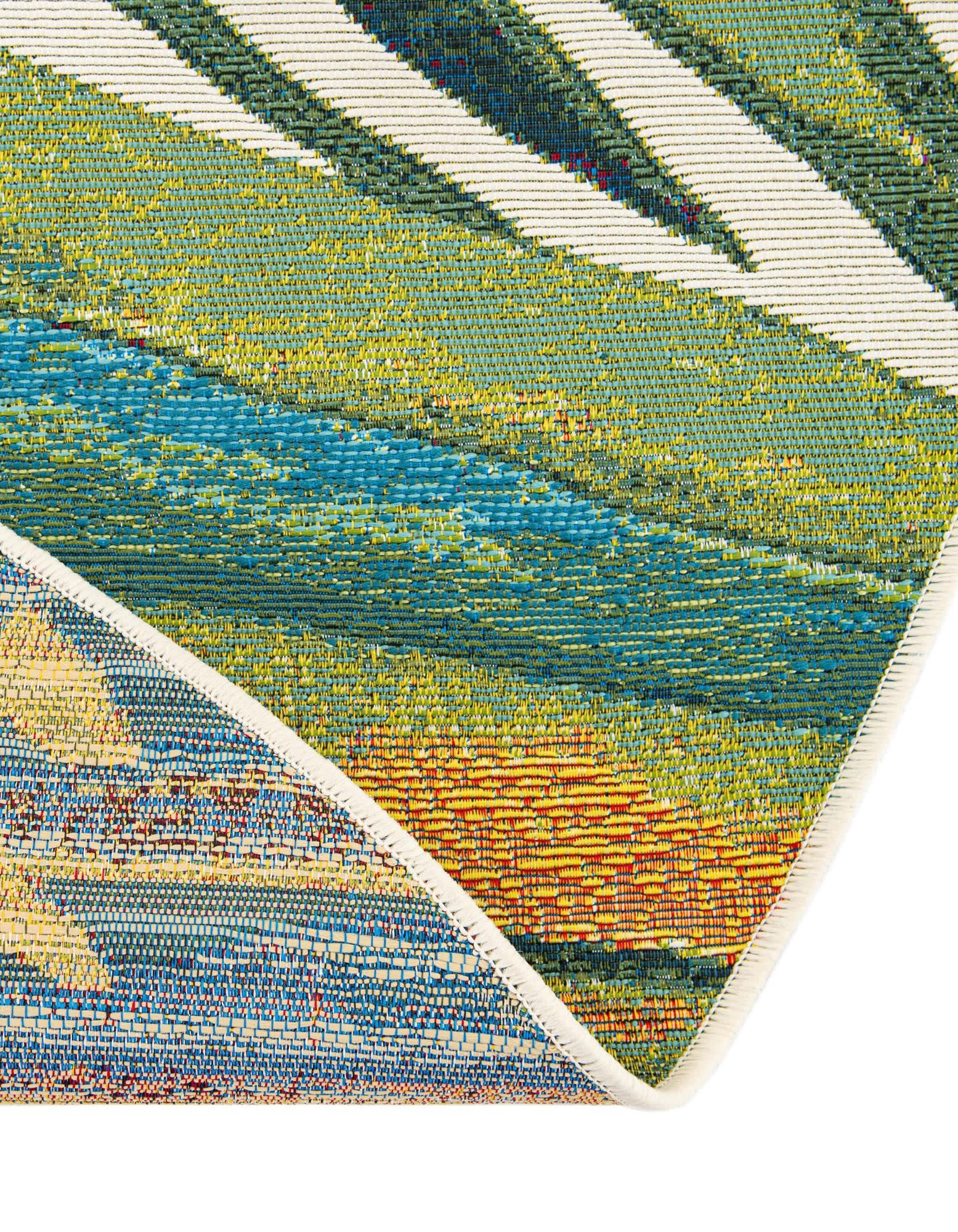 Unique Loom Outdoor Botanical Collection Area Rug (Jungle, Blue, 4 ft 1 in Round) 6wxob