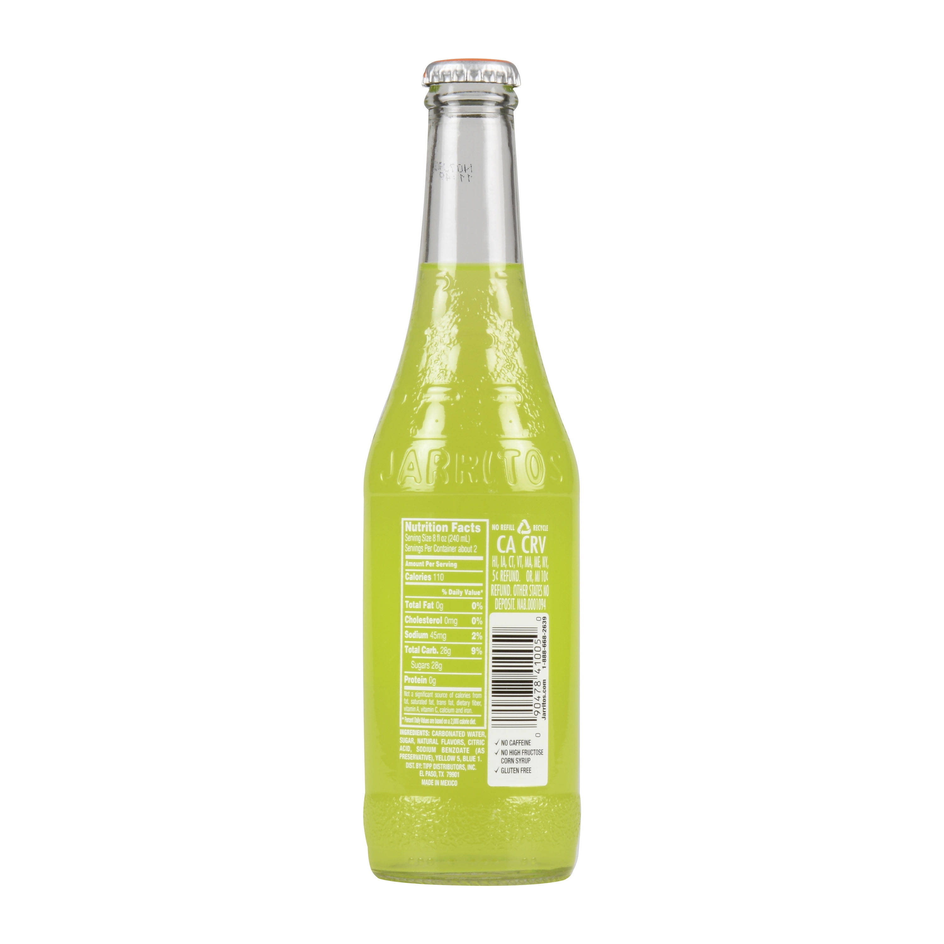 Jarritos Lime Soda, Authentic Mexican Fruit Flavored Carbonated Drink (Green, 12.5 fl oz) agpni