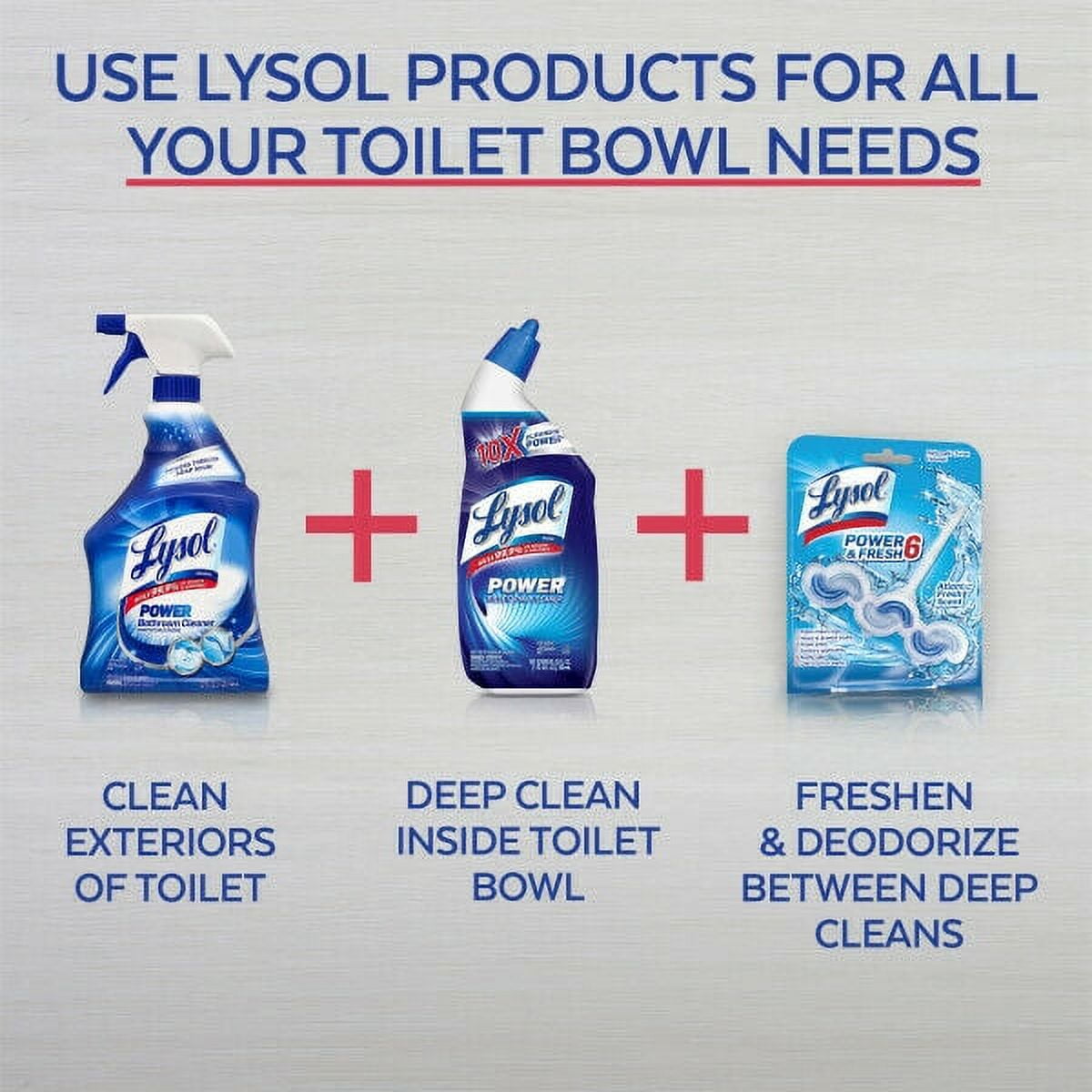 Lysol Power Toilet Bowl Cleaner, 10X Cleaning Action, Fresh Scent (48 fl oz, 3 Pack) rle5h