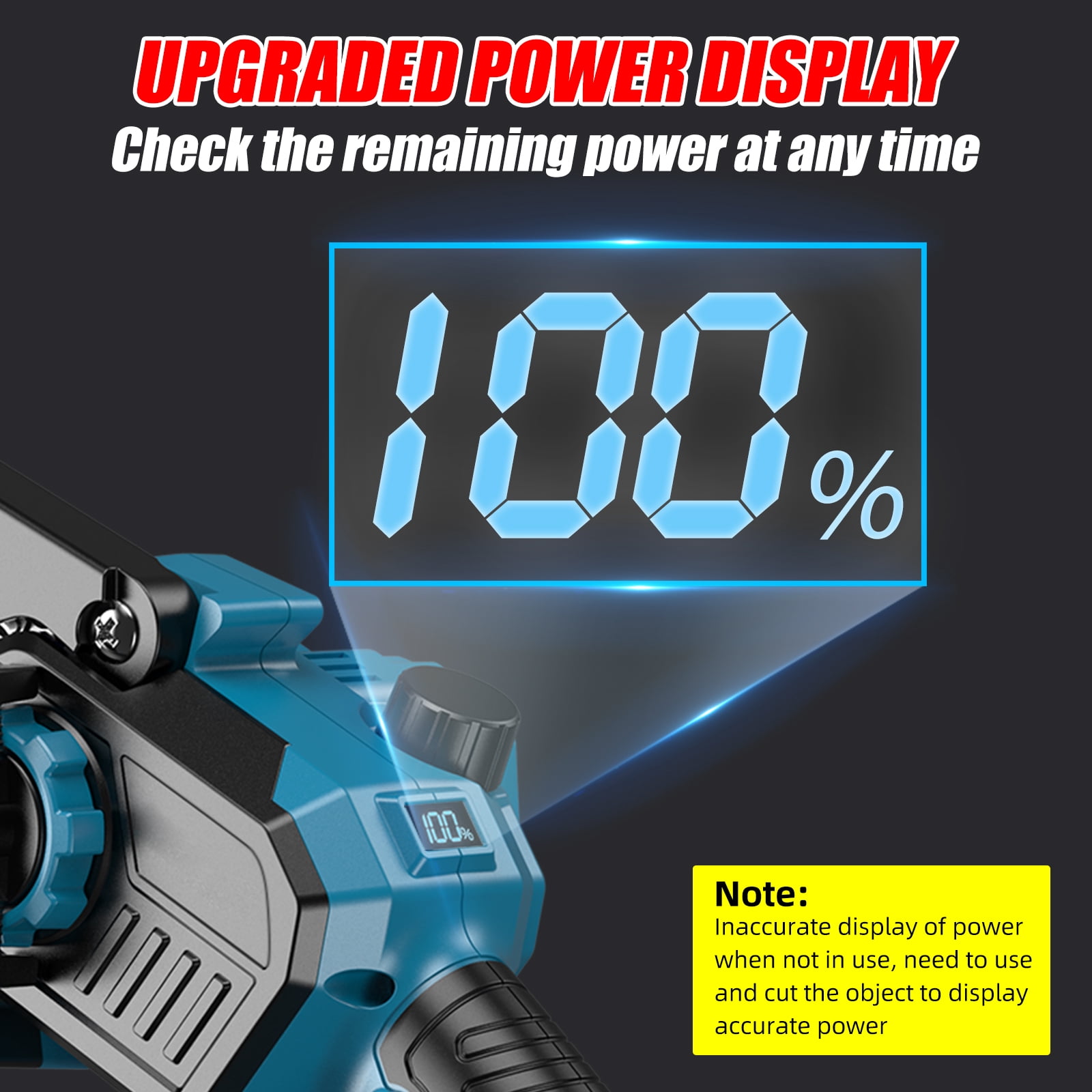 KingFurt 8 in Cordless Mini Chainsaw, Handheld Electric Power Tool with Automatic Lubrication (Blue, 2 Batteries, 2 Blades, 2 Chains) pzo83