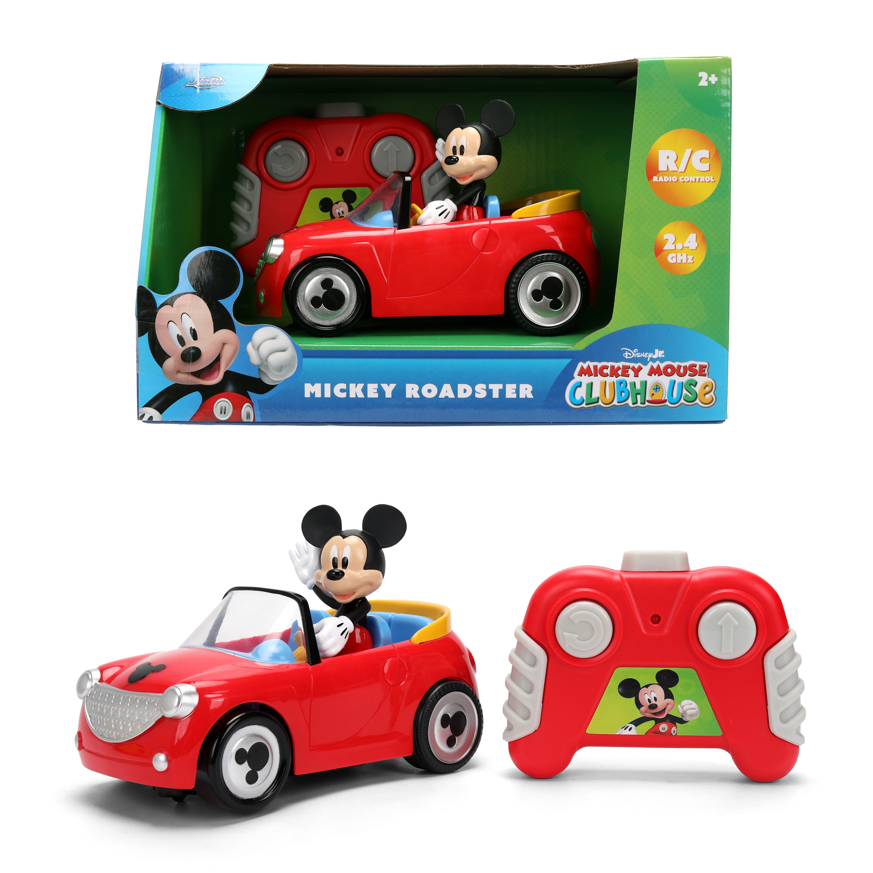Disney Mickey Mouse Roadster RC Car Remote Control Vehicle (Red, 5.5 in) 2dgst