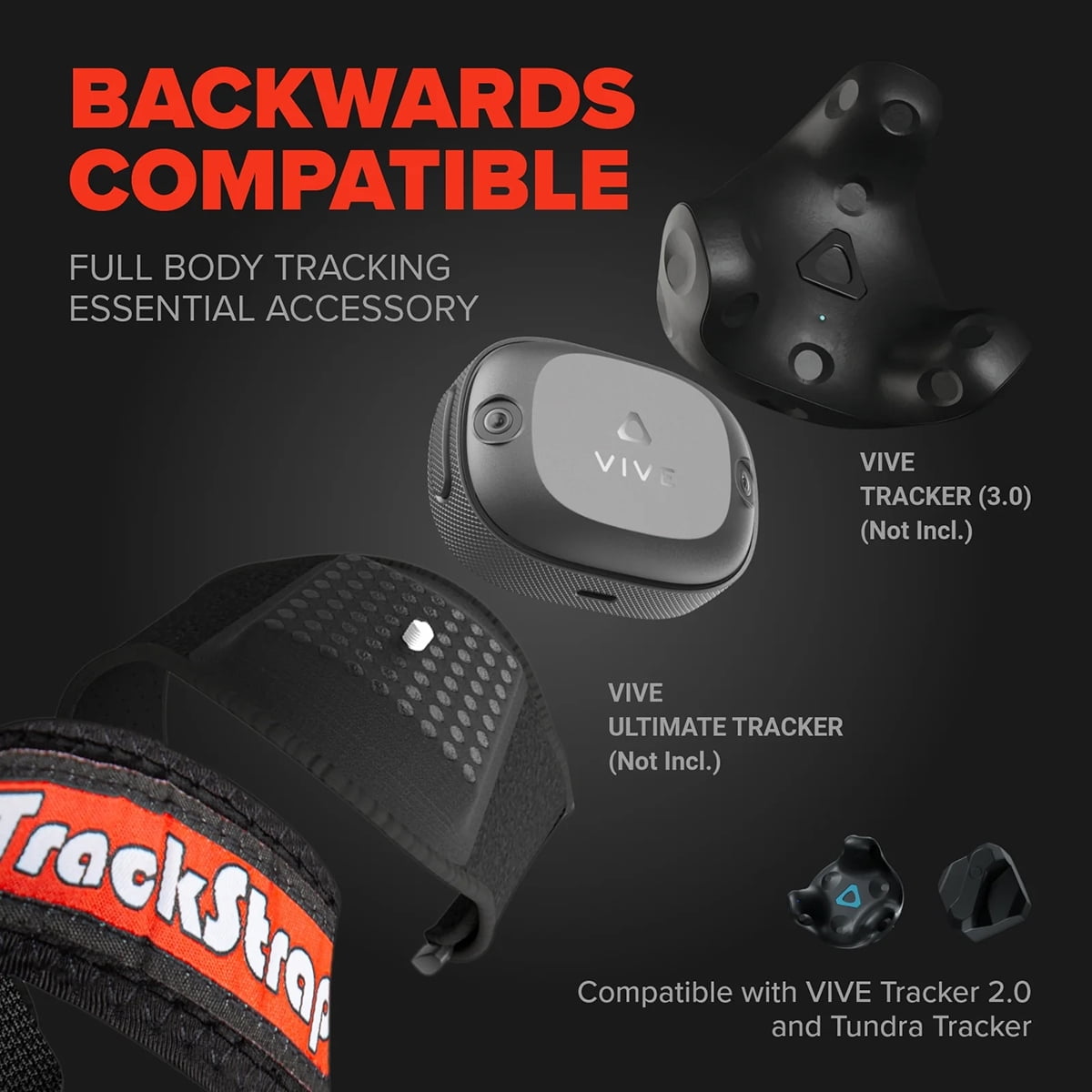 HTC VIVE Tracker (3.0) Full Body Tracking VR Bundle with Rebuff Reality TrackBelt and 2 TrackStraps (3 Pack, Black) 0jpld