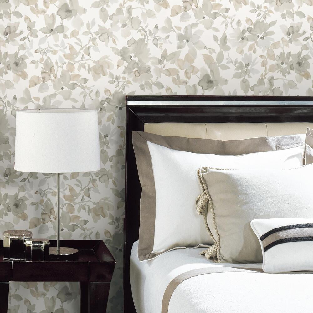 RoomMates Floral Peel and Stick Wallpaper, Removable Self-Adhesive Wall Decor (Light Pink, 28.18 sq ft) 01qoa