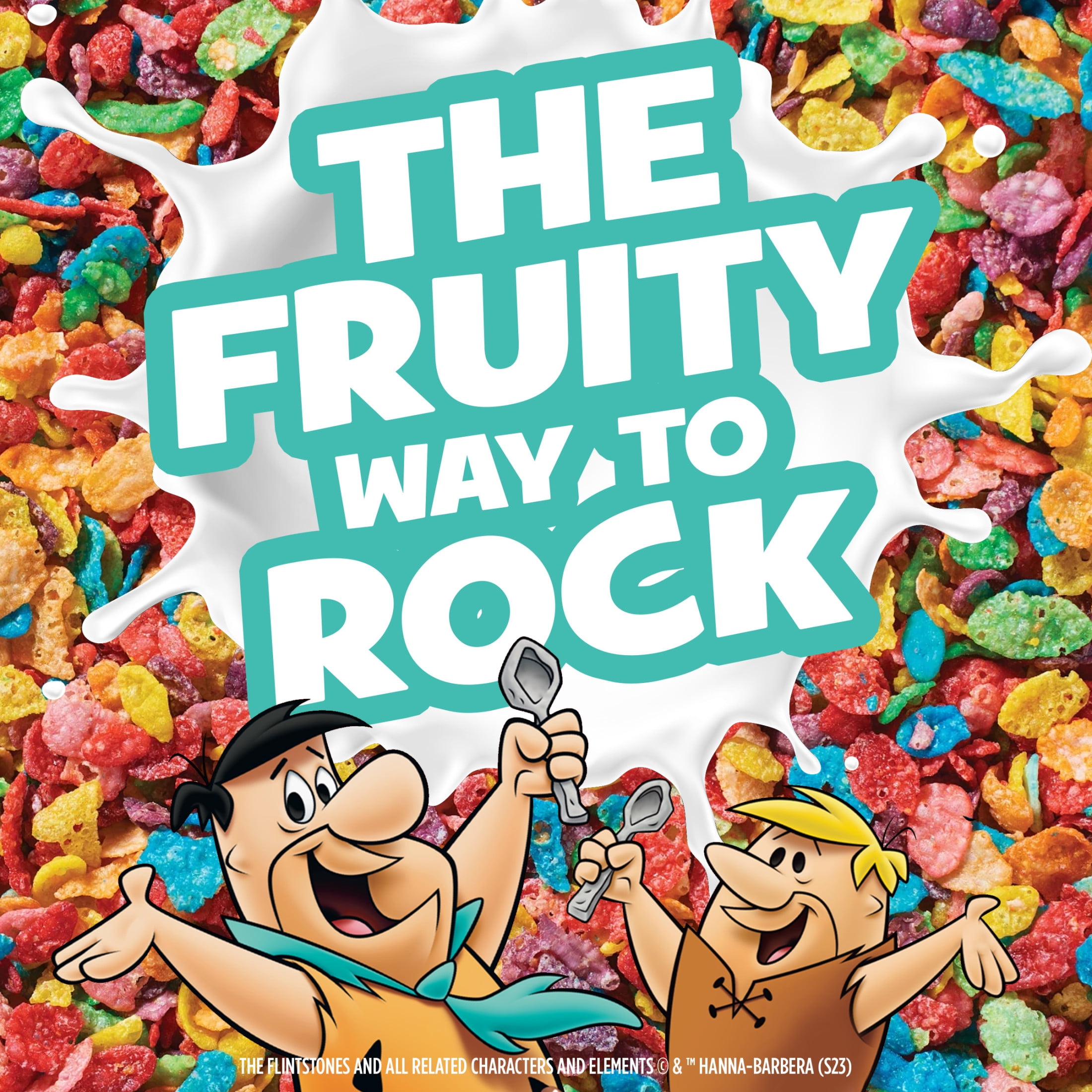 Post Marshmallow Fruity PEBBLES Breakfast Cereal, Gluten Free Crisped Rice with Mini Marshmallows (Multi-Color, 30 oz) 3sglw