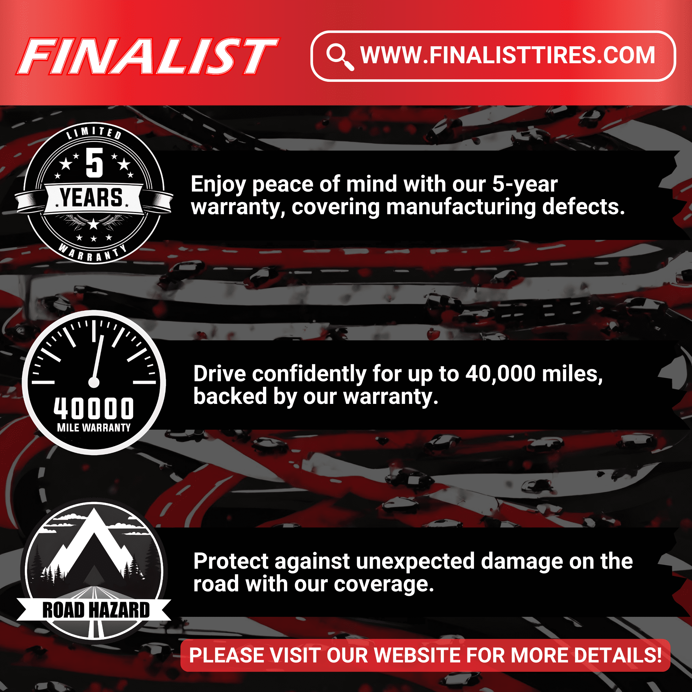 Finalist UN108 All Season High Performance Passenger Tire (235/50R18, 97W) 53ckn