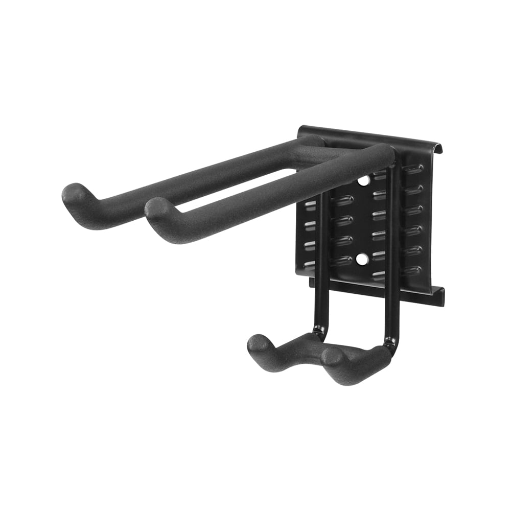 HART Dual Utility Hook for Garage Storage Rail System, Heavy-Duty Steel with Rubber Grip (Black, 55 lb Capacity) dtqi2