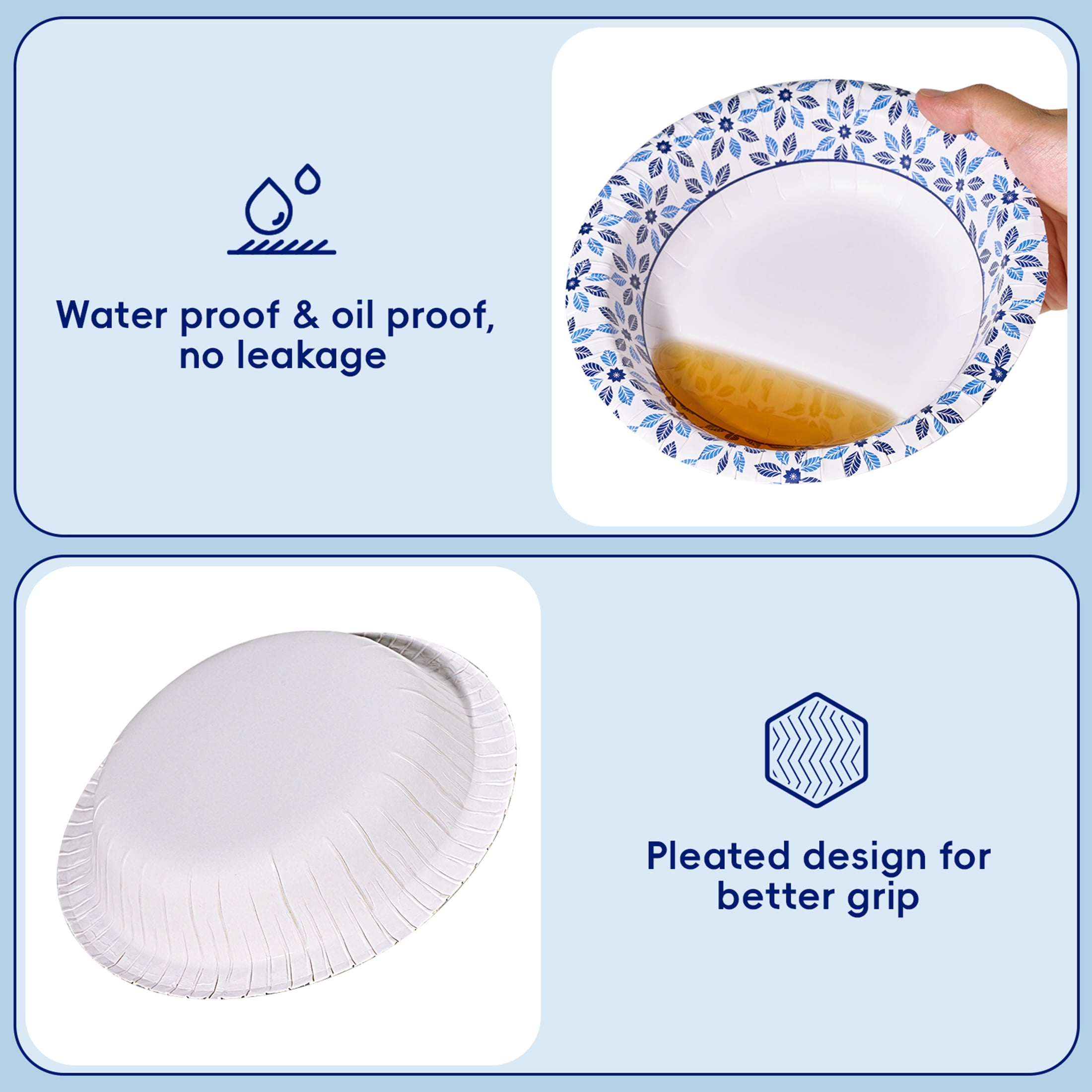 JOLLY CHEF Disposable Paper Bowls, Heavy-Duty Soak-Proof Microwave Safe Bowls (White, 20 oz, 150 Count) l4k0n