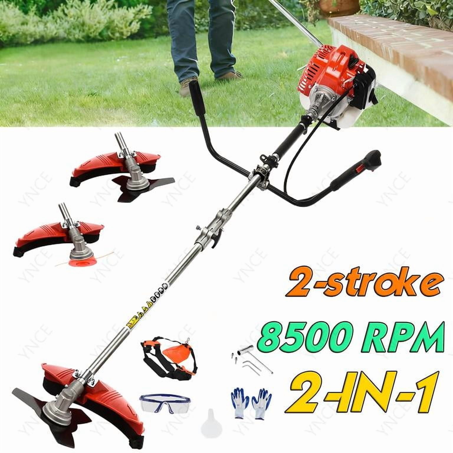 YNCE 52cc 2-Stroke Gas Powered Grass Trimmer and Weed Wacker (Red, 2.2KW) 2s8c2