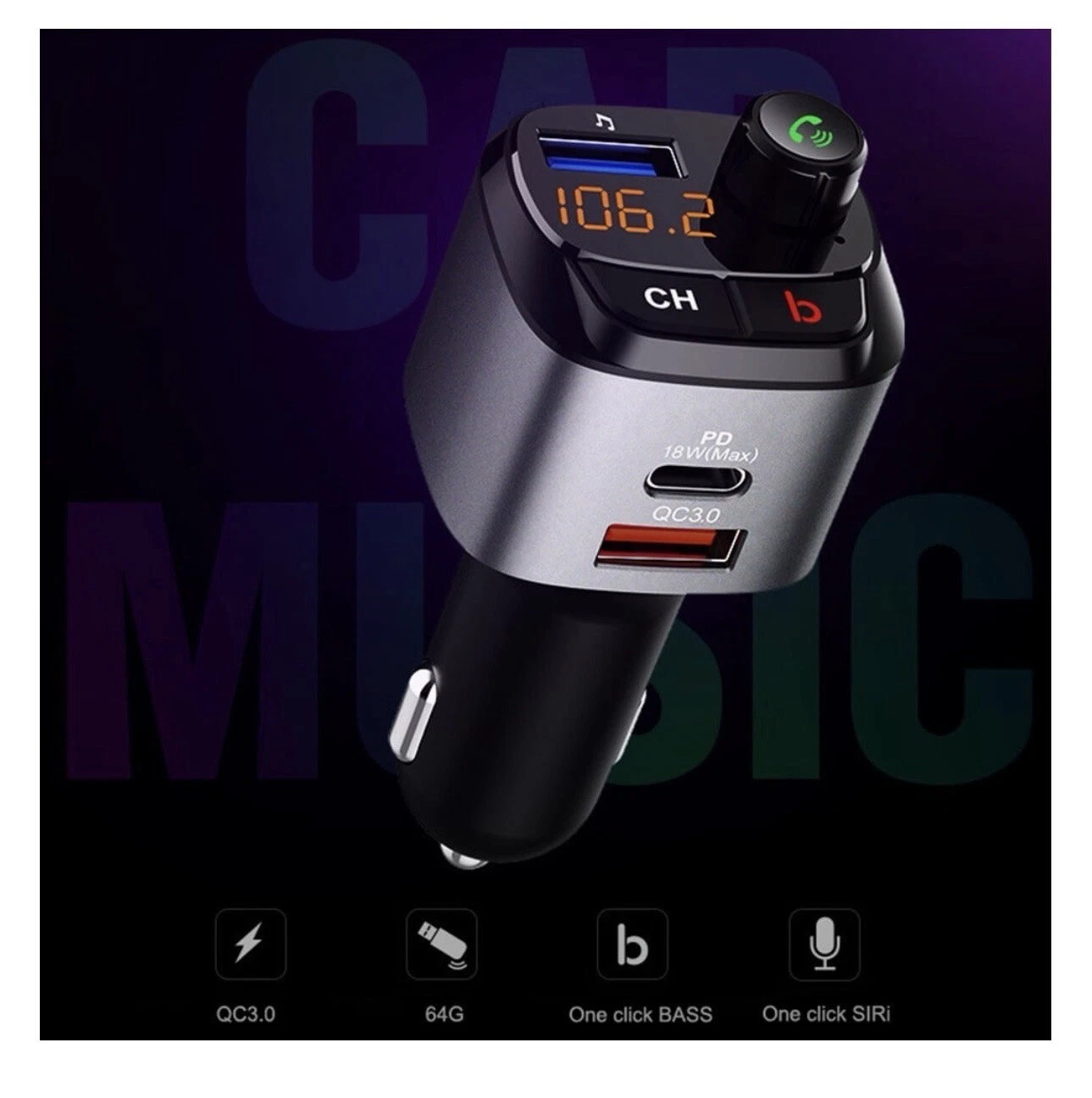 Rhea Wireless FM Transmitter and Car Audio Adapter (Universal Compatibility) xu6oc