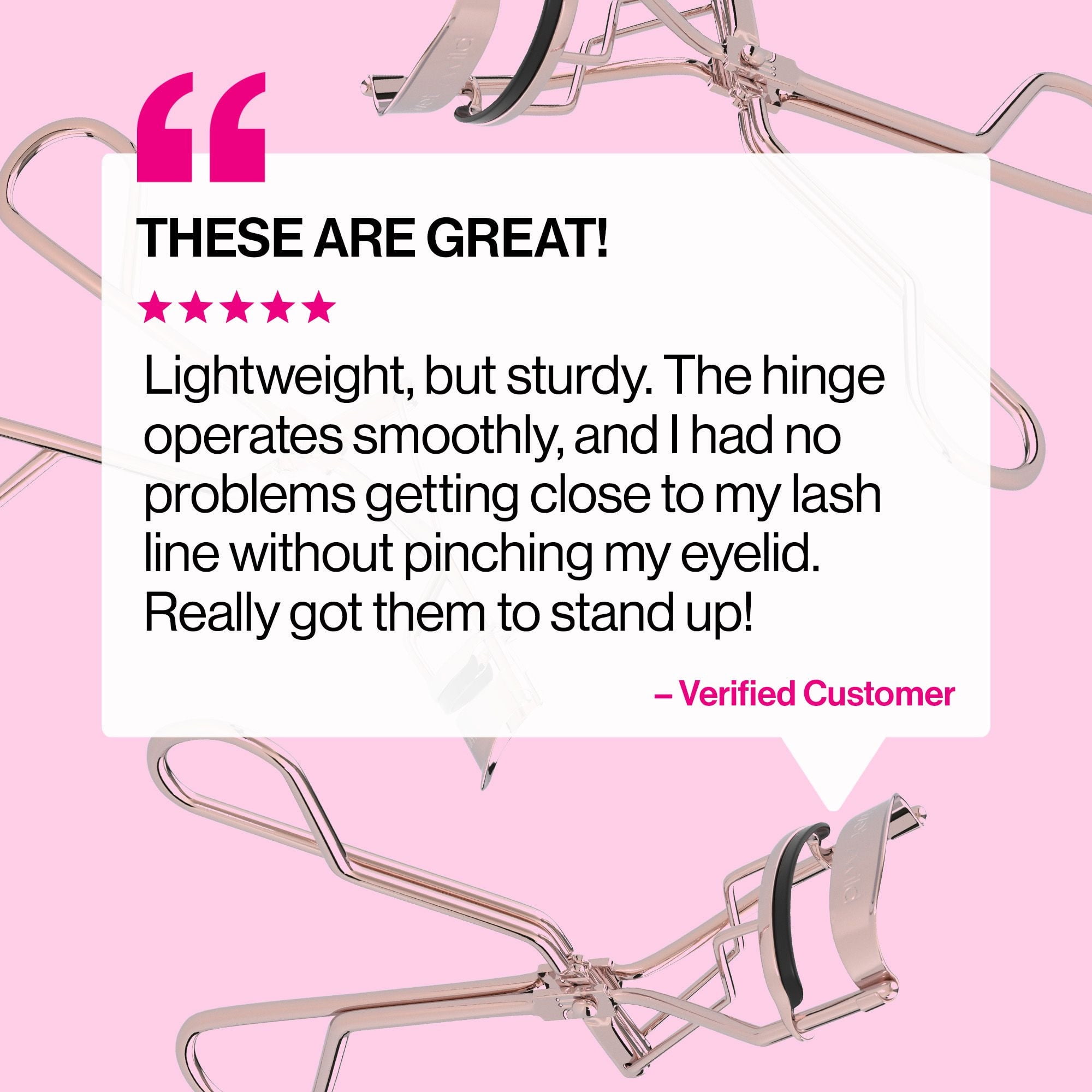Wet n Wild High on Lash Eyelash Curler, Pinch-Free Metal Design (Pink, 1 Count) 68073