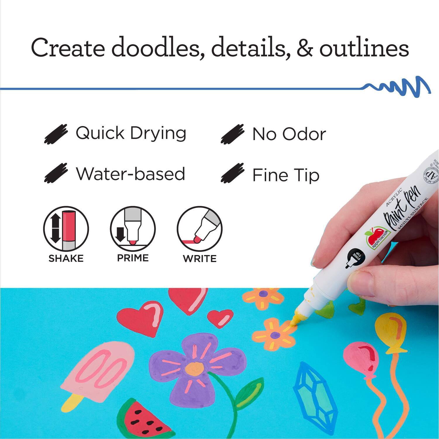 Apple Barrel Multi-Surface Paint Pens Deluxe Studio Set, Medium Tip (36 Count) iv4b6
