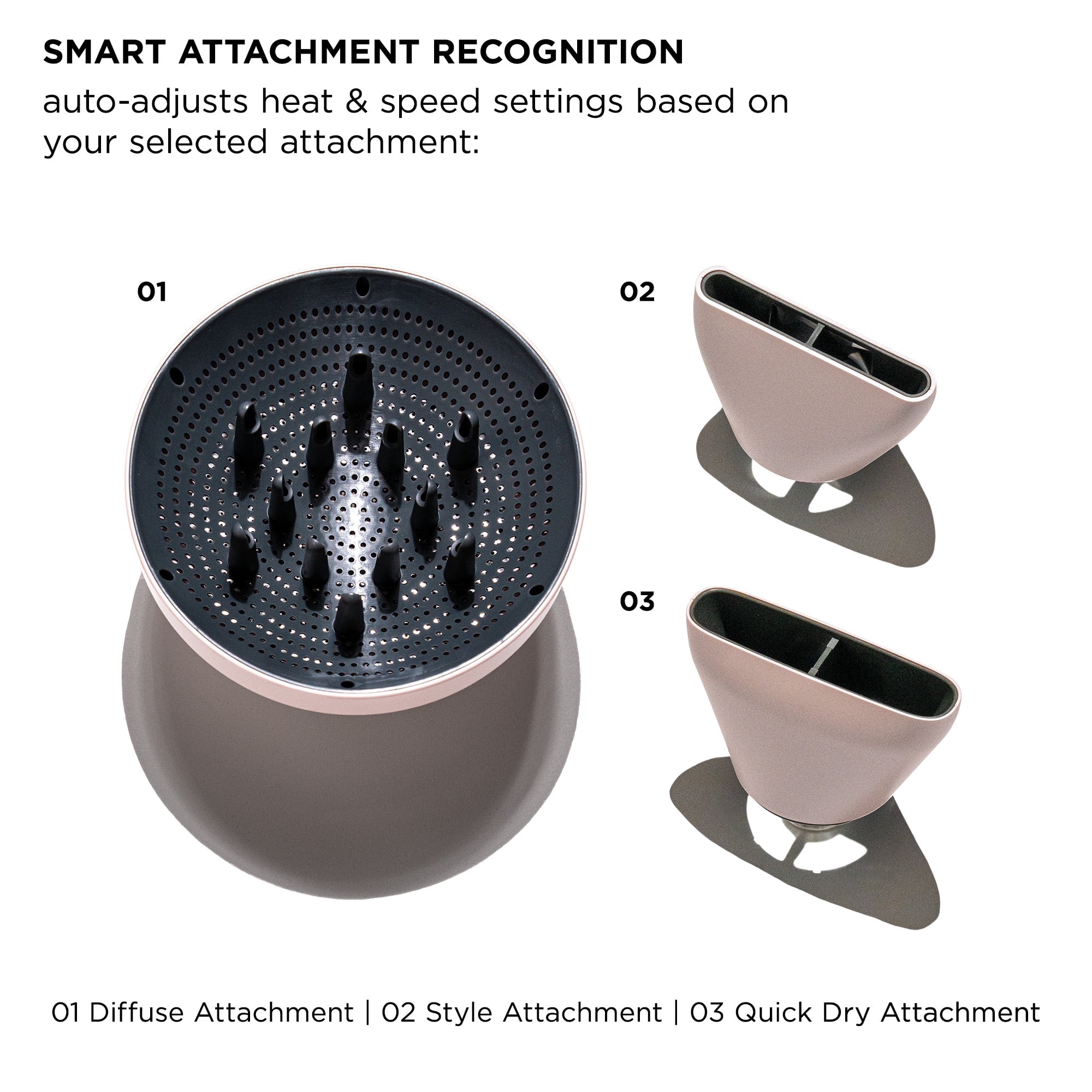 T3 Aire IQ Intelligent Hair Dryer with Heat ID Technology (Satin Blush, 1 Unit) ze5wj