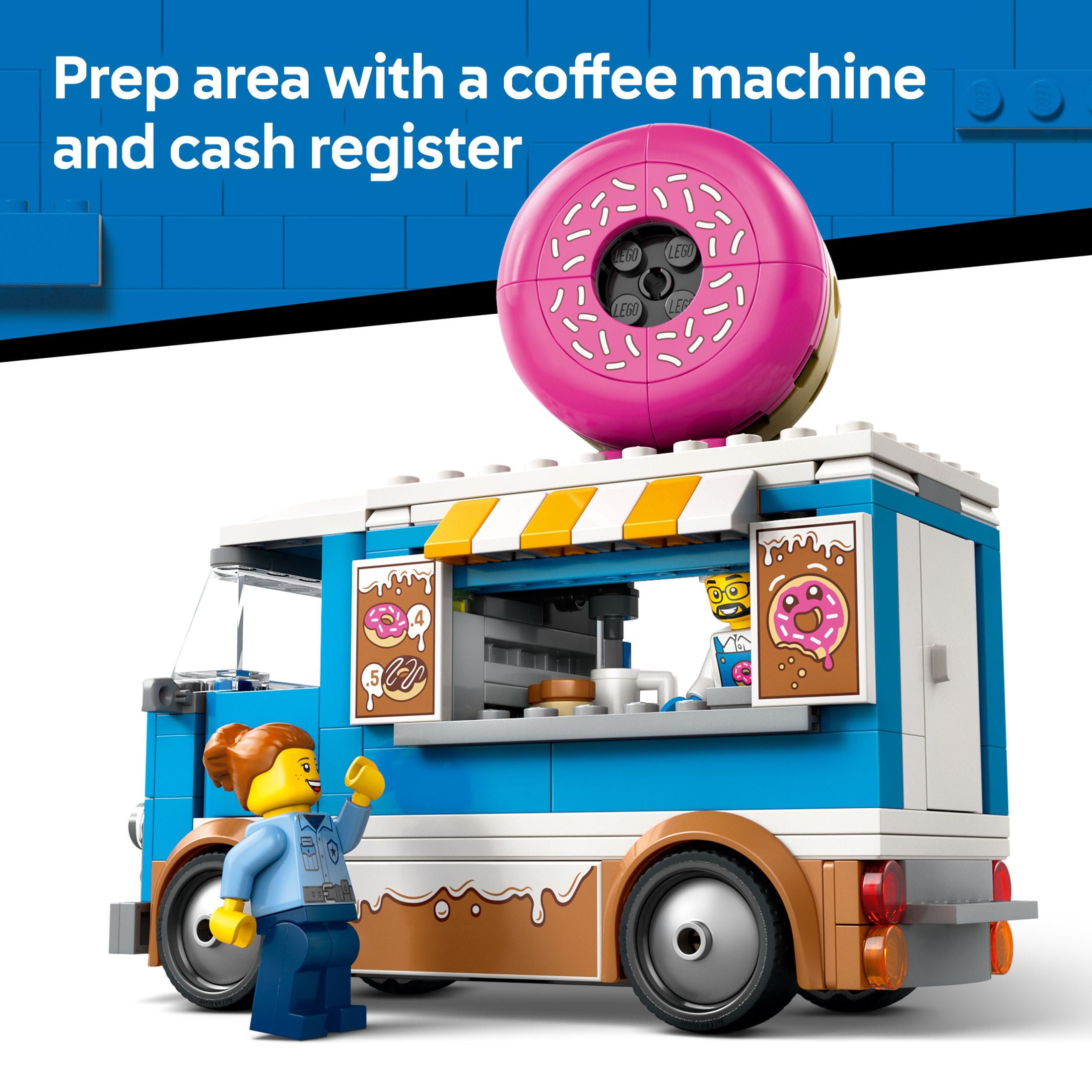 LEGO City Donut Truck Building Set with 2 Minifigures and Accessories (196 Pieces) awhb2