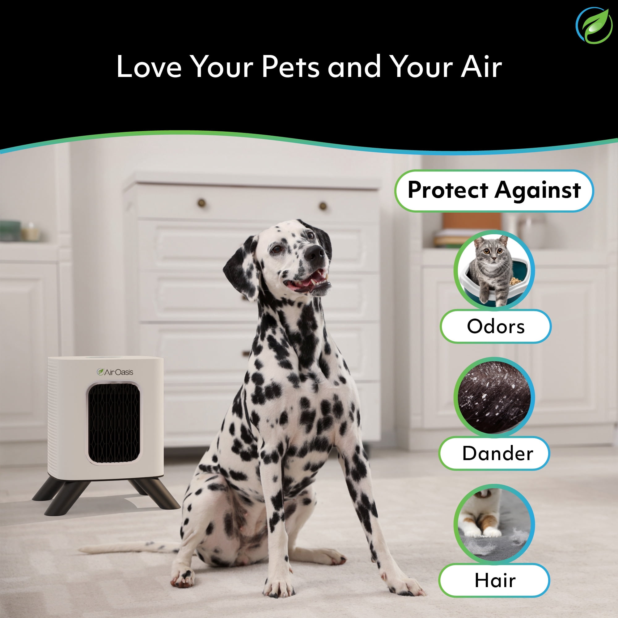 Air Oasis iAdaptAir 2.0 HEPA Air Purifier with UV and Carbon Filtration (White, 1325 Sq Ft Coverage) q66ok