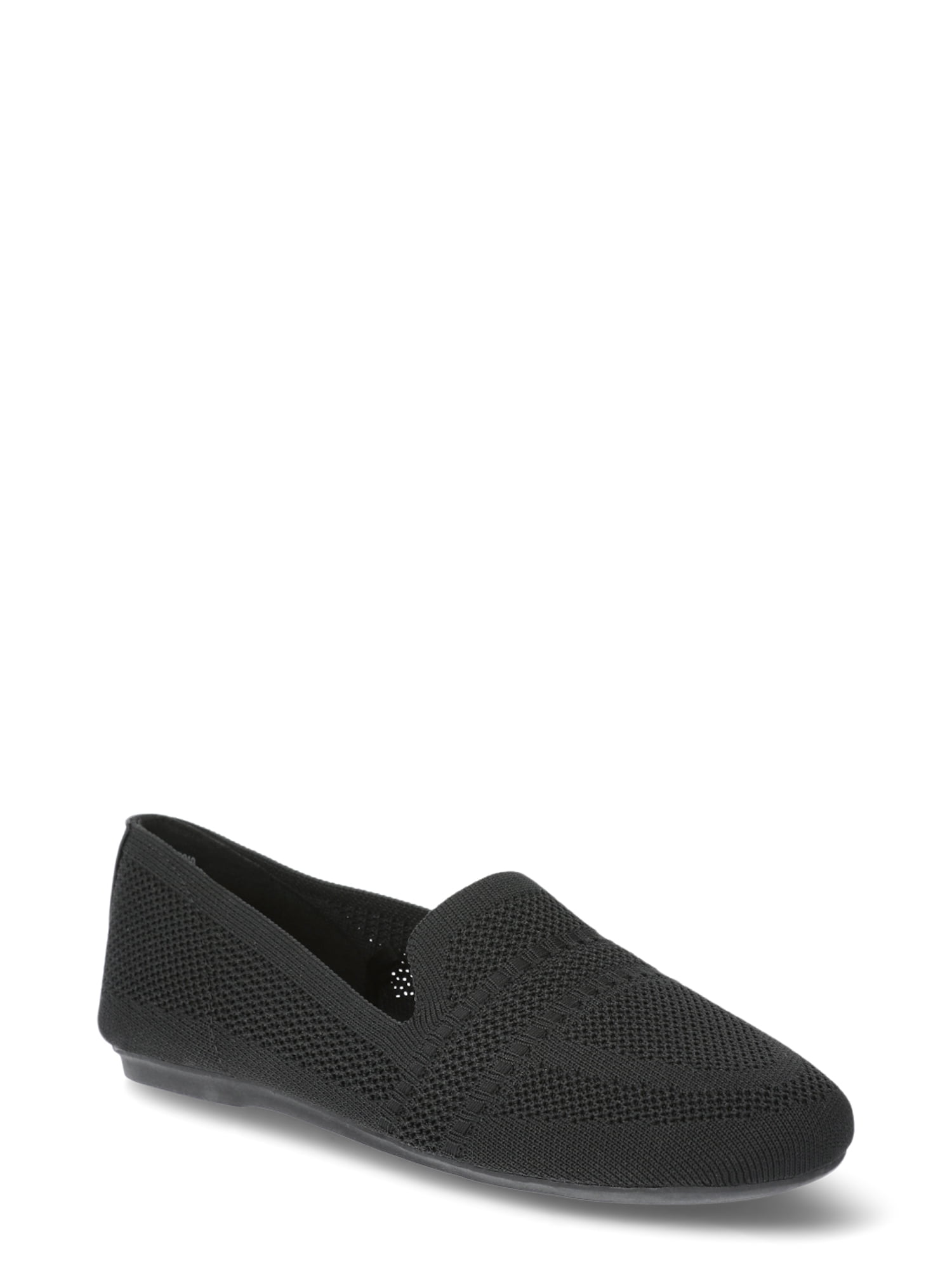 Time and Tru Women's Knit Loafers Slip-On Comfort Casual Shoes (Black, 8 US) xl2fd
