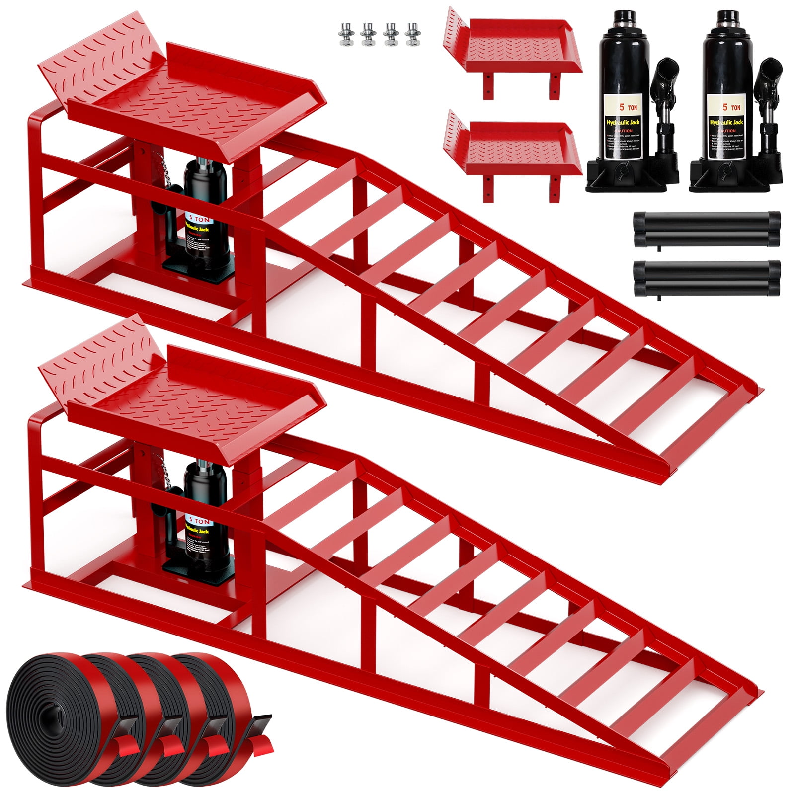 Lafati Hydraulic Car Ramps Heavy-Duty Vehicle Lift Set (Red, 10000 lb) ughmu
