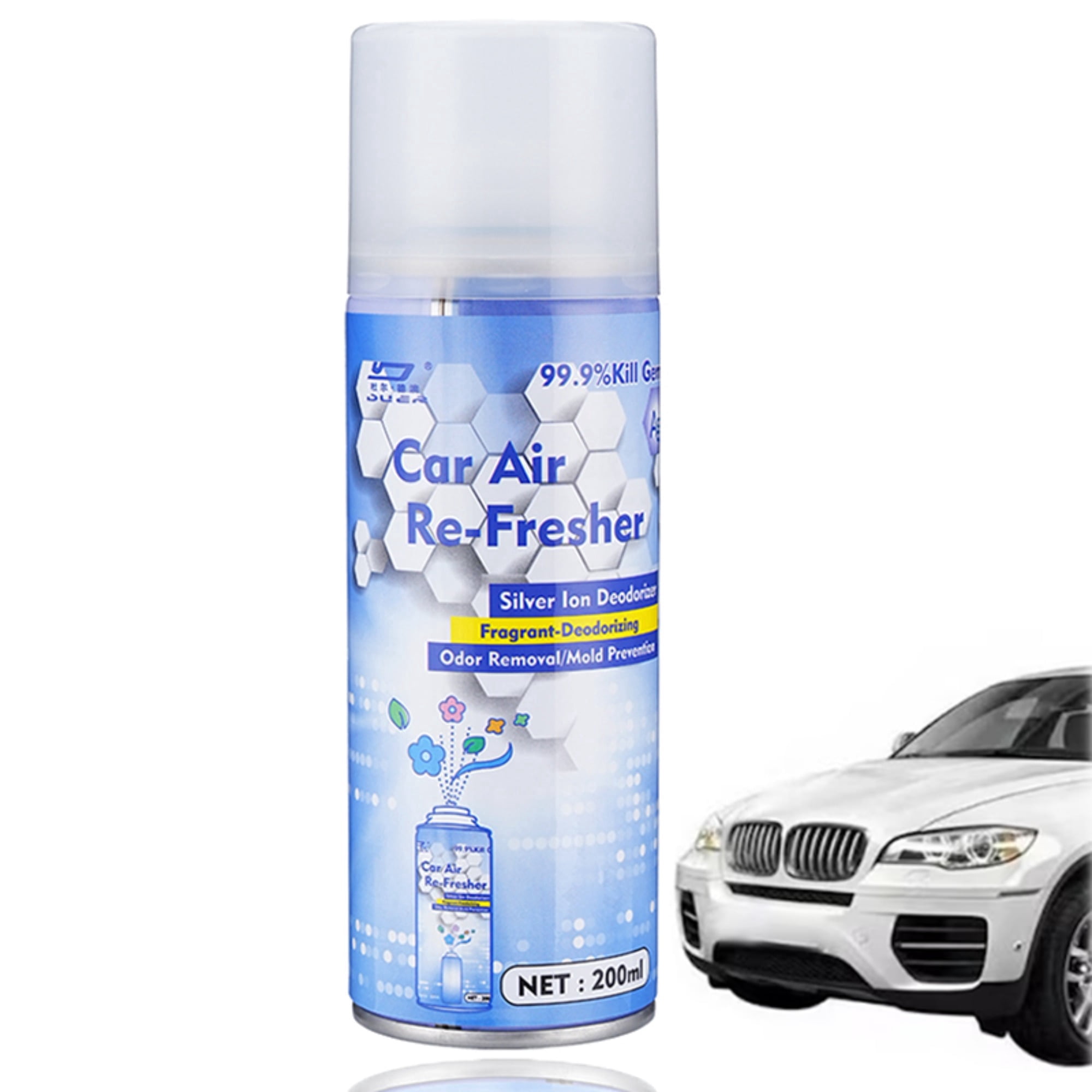 Nuan Car Air Refresher, Silver Ion Odor Eliminator Spray for Vehicle Interiors (Silver, 6.8 fl oz) nrrs9
