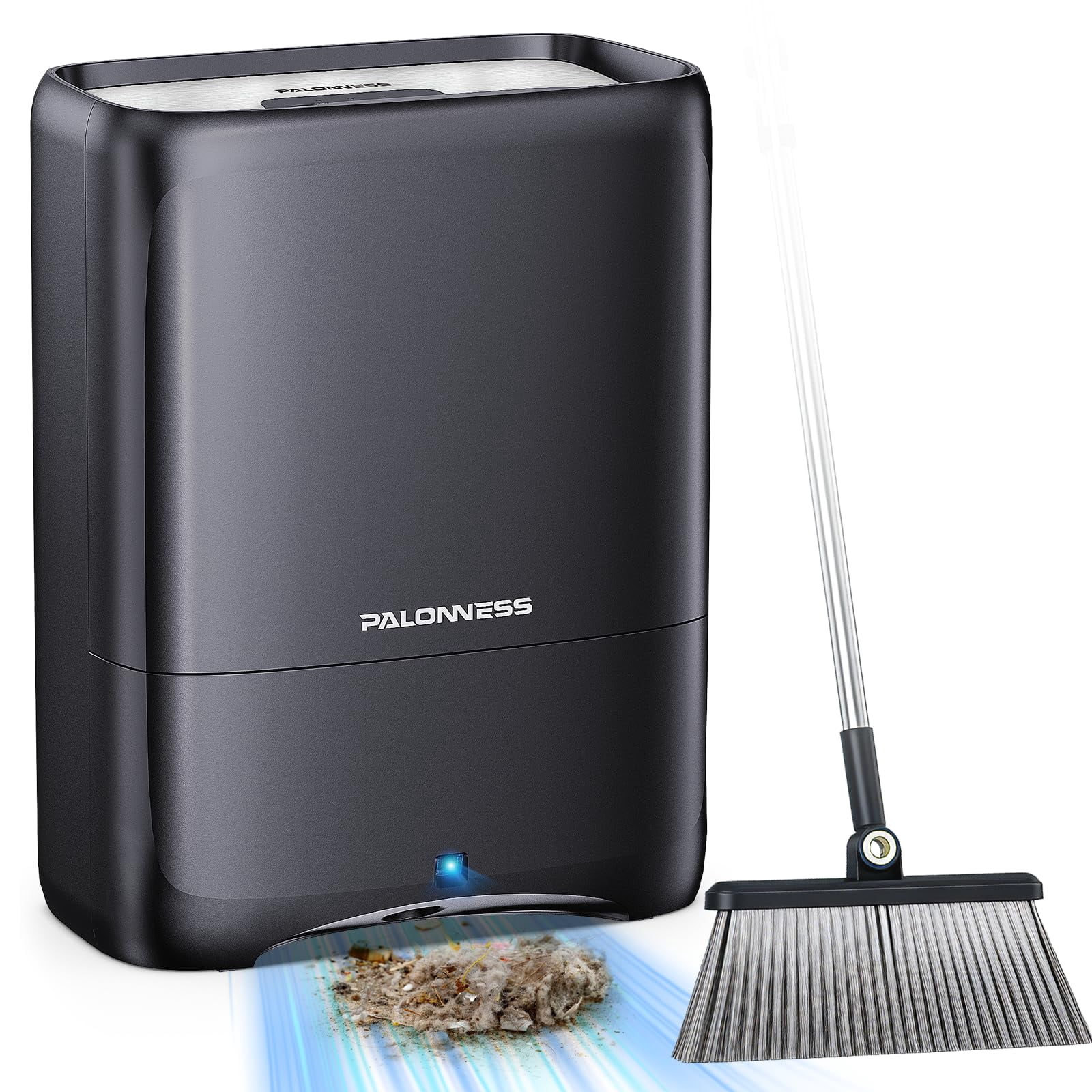 Palonness Automatic Touchless Vacuum Dustpan with 6L Capacity (Black, 17 in x 7.5 in x 13 in) 23cbl