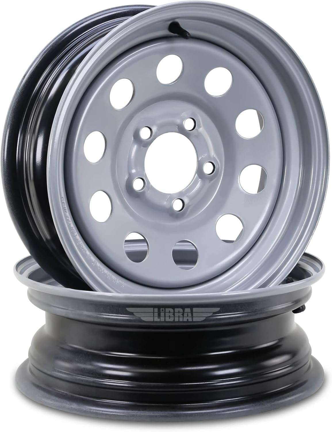 ROCKMAN ST175/80R13 Trailer Tire and Wheel Assembly (Silver, 2-Pack) vfwbo