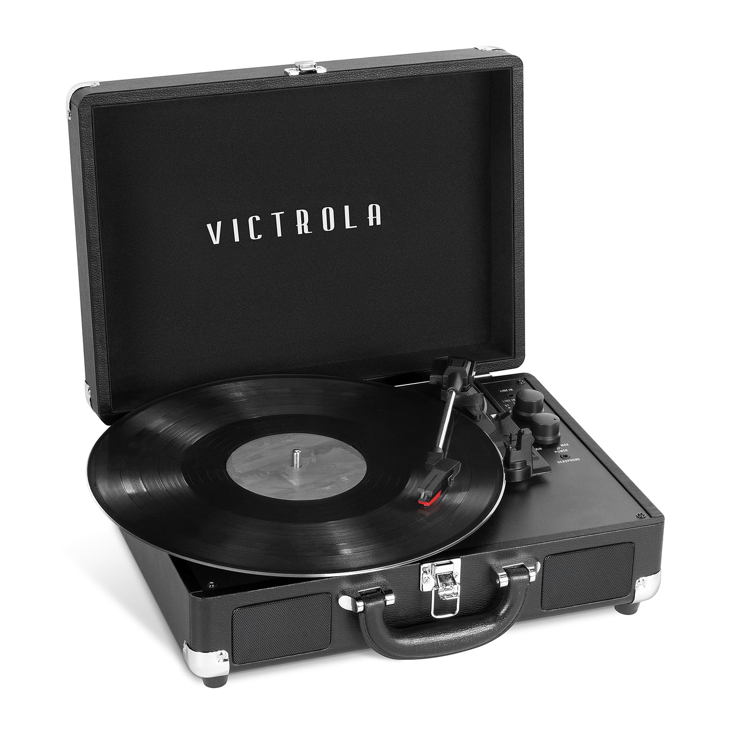Victrola Journey+ Portable Bluetooth Suitcase Record Player with Cassette Player (Black) vkwkw