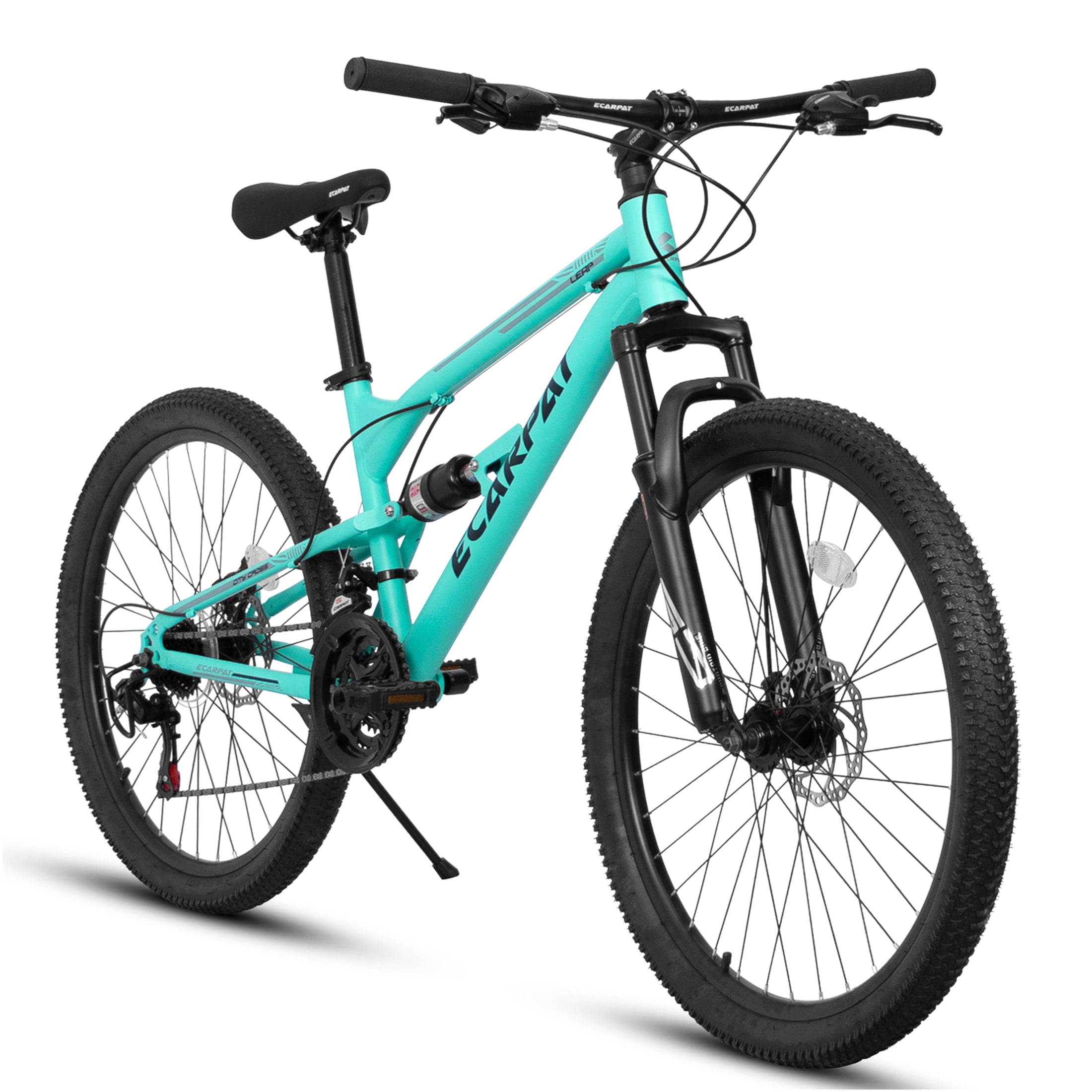 JERFIT 26 Inch Mountain Bike, 21-Speed All-Terrain Bicycle with Dual Suspension and Disc Brakes (Blue, 26 in) mt9mc