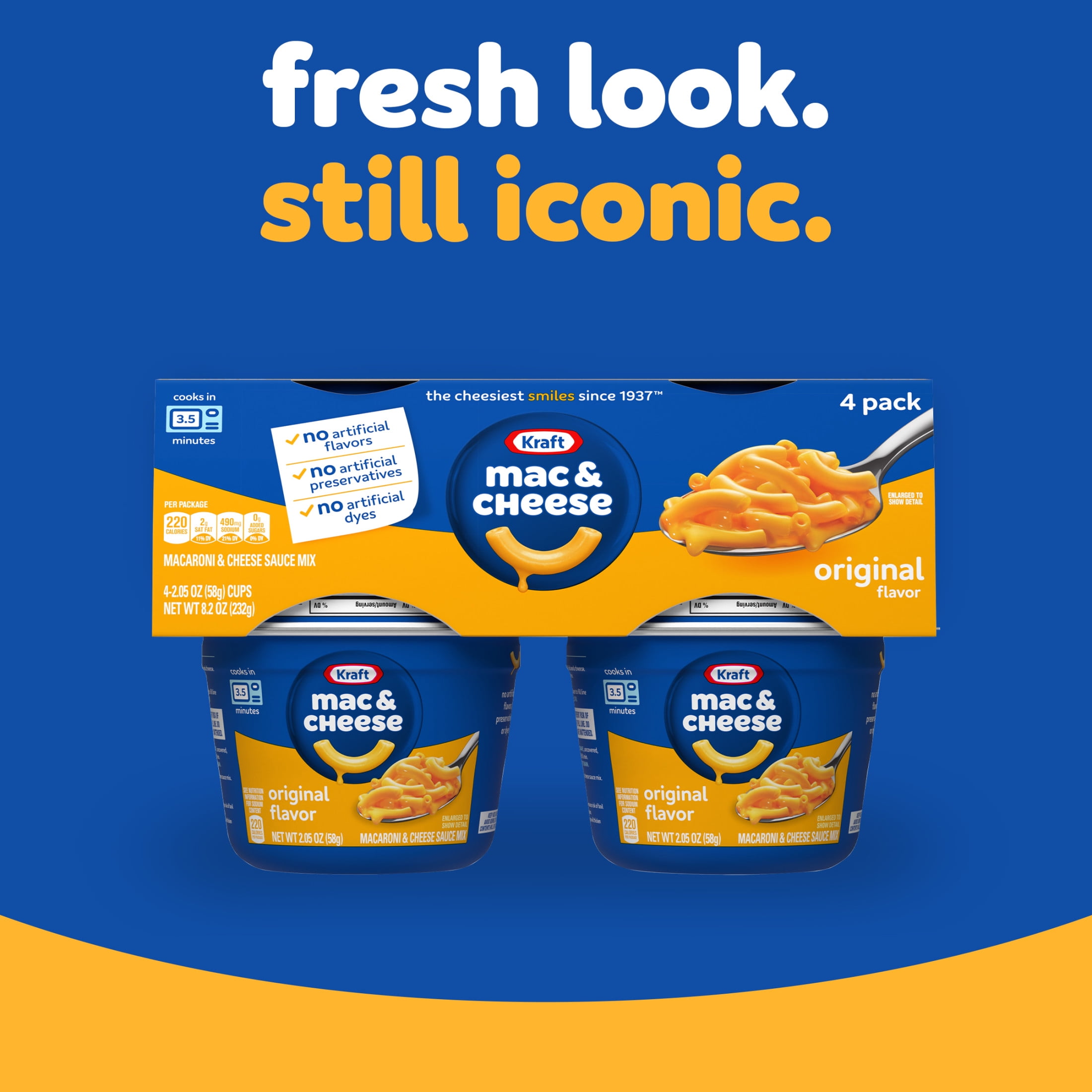 Kraft Original Macaroni and Cheese Dinner Cups (4 Pack, 2.05 oz Each) 4juec