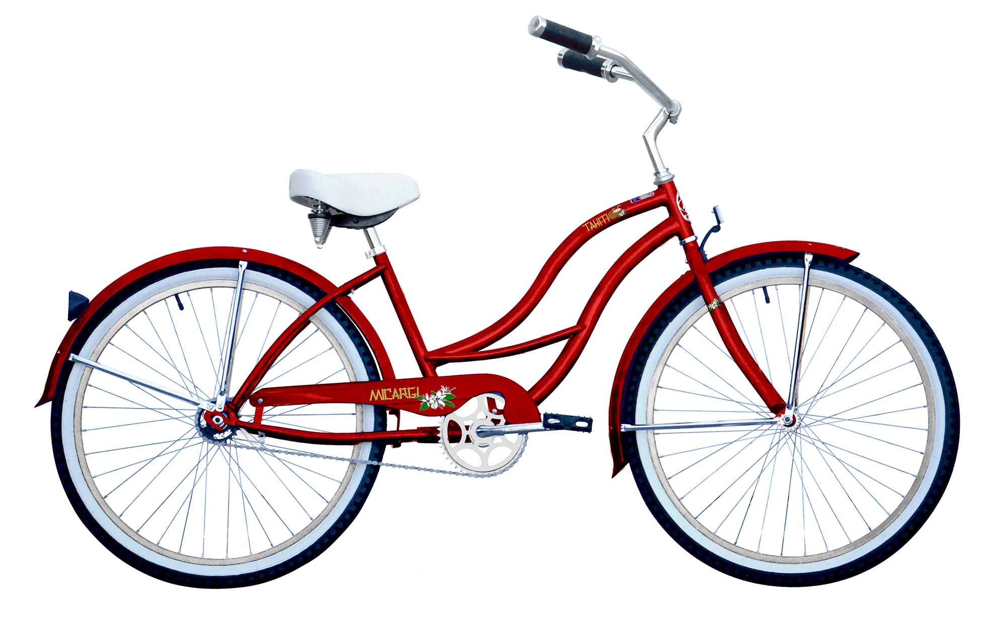 Wonder Wheels 26 in Beach Cruiser Bicycle with Coaster Brake and Fenders (Orange, 26 in) paxwb