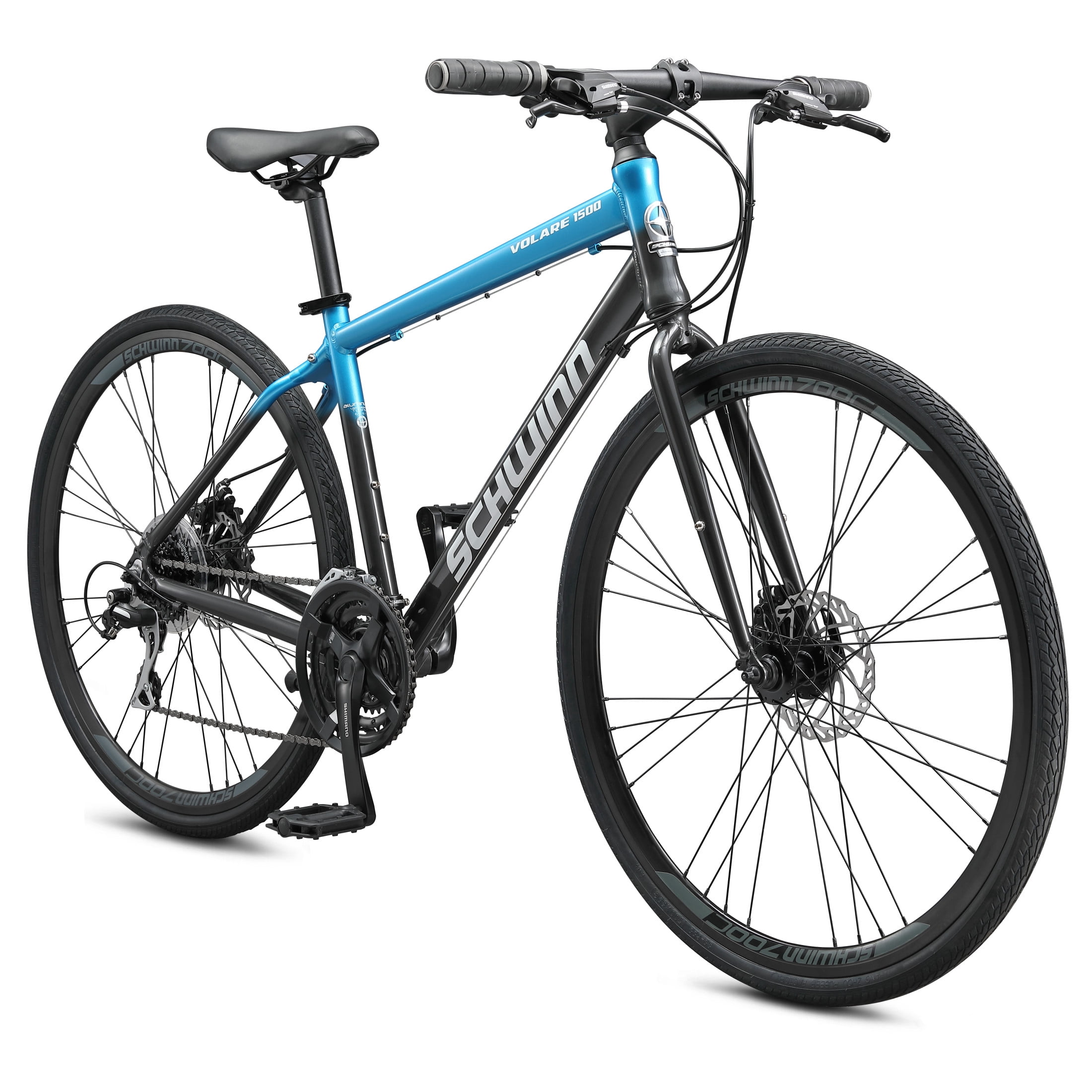 Schwinn Volare Fitness Bike, Lightweight Aluminum Frame, 24-Speed Hybrid Road Bicycle (Teal/Grey, Medium Frame) ex74t