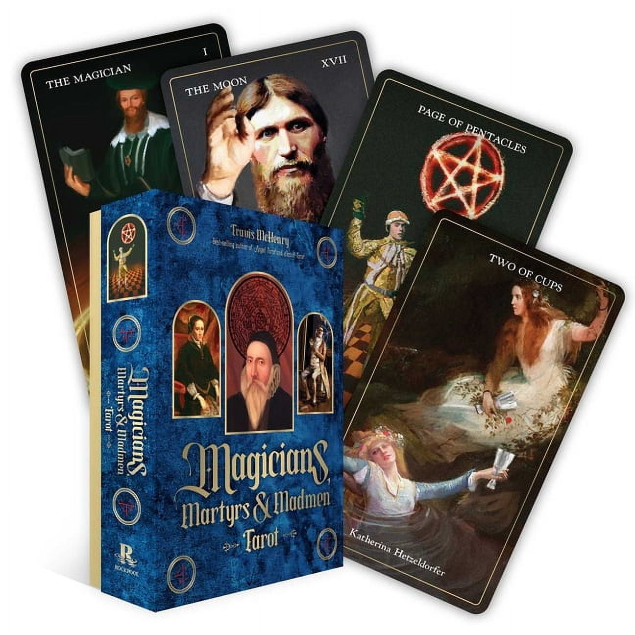 Travis McHenry Magicians, Martyrs and Madmen Tarot Deck (Hardcover, 128 Pages) 8h9i8