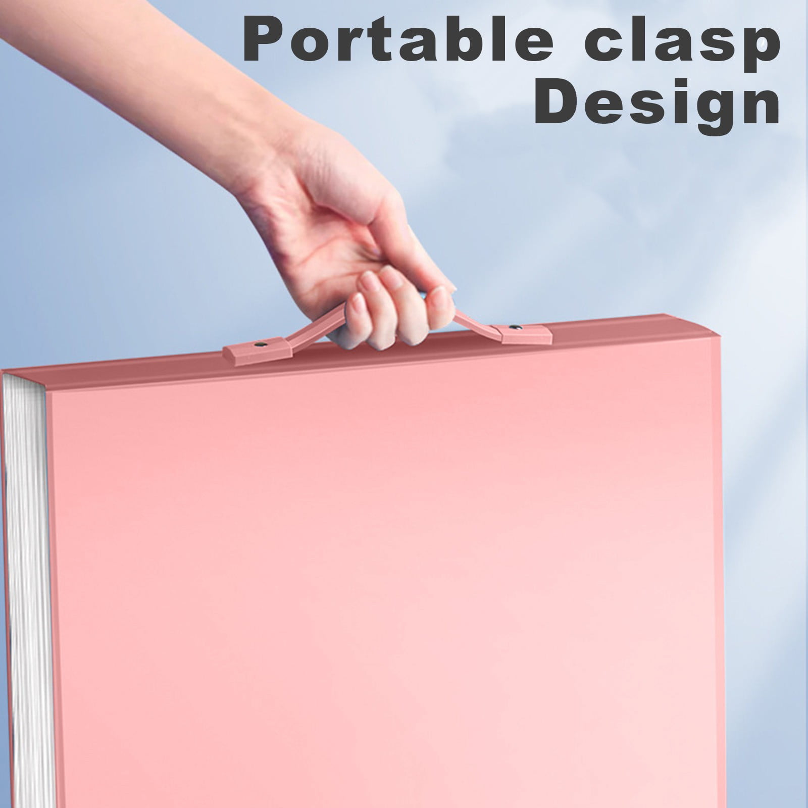 Inerposs Large Art Portfolio Folder, 30-Pocket Display Book for Artwork Storage (Pink, 17.3 in x 11.8 in) jdco4