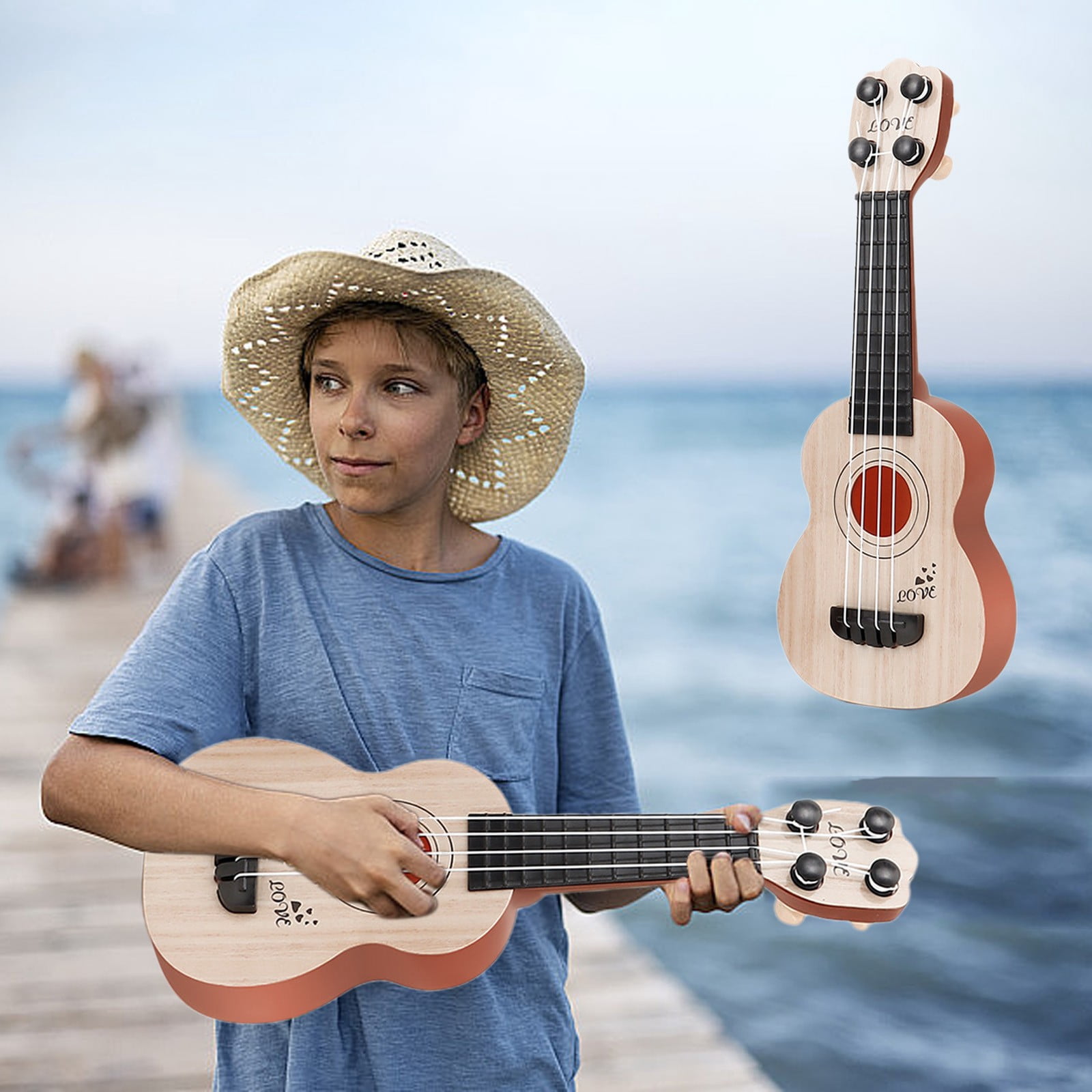 Karymi Kids Ukulele Guitar Musical Educational Toy for Beginners (White, 17 in) zalth