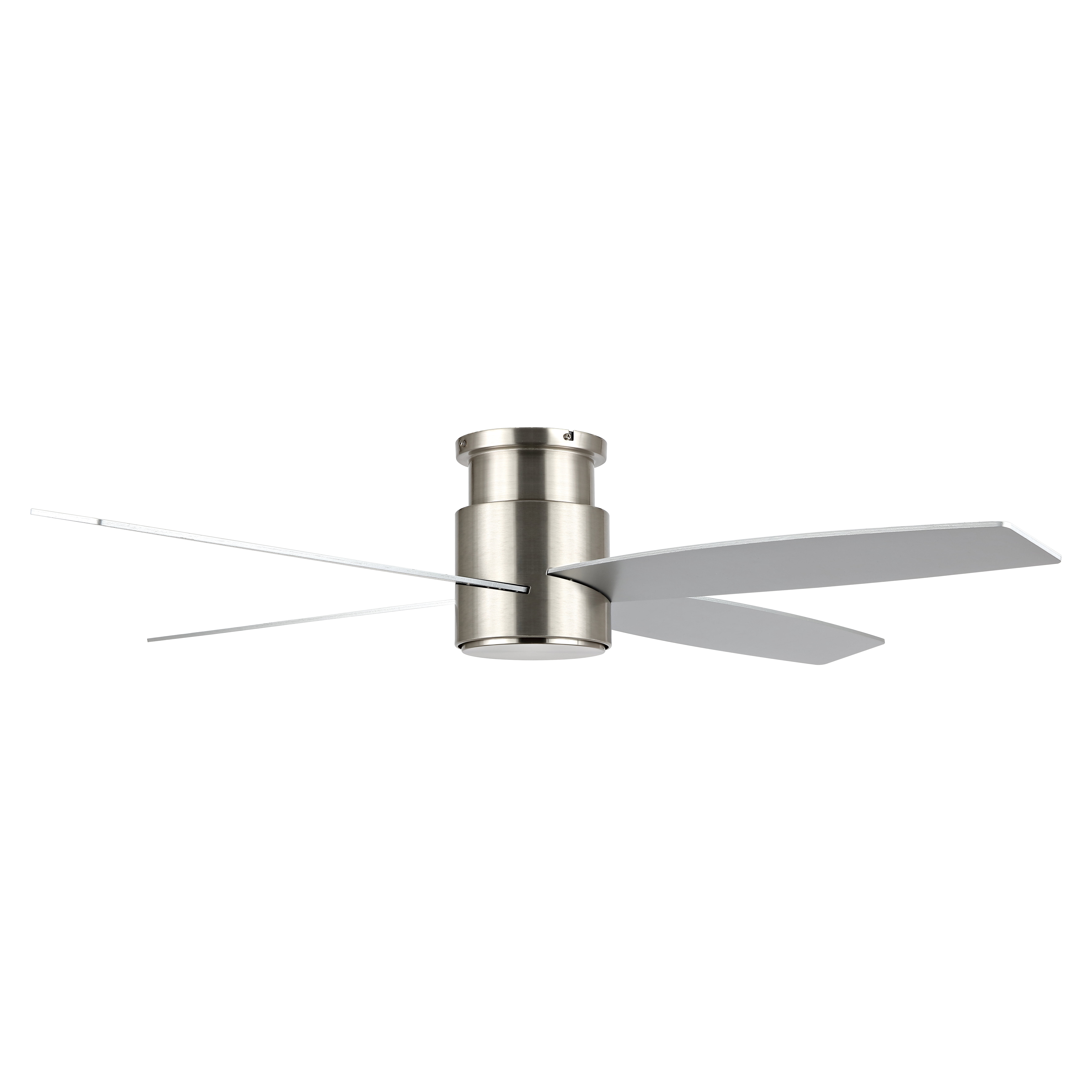 LEDET 52 in. Reversible Blade Ceiling Fan with Remote Control (Nickel and White, 52 in.) u7mwj