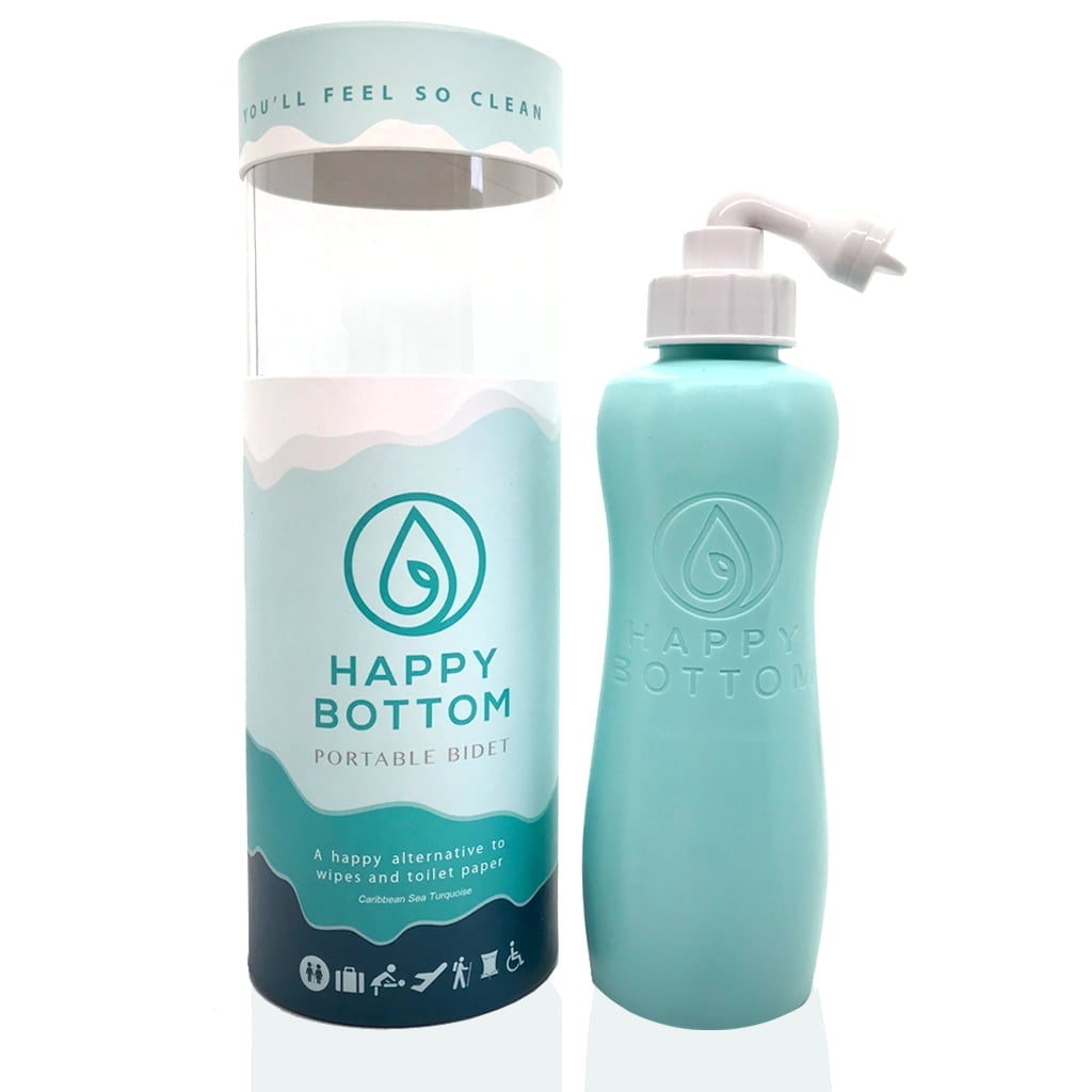 Happy Bottom Portable Bidet Sprayer for Personal Hygiene (Turquoise, 14 fl oz) ybg03