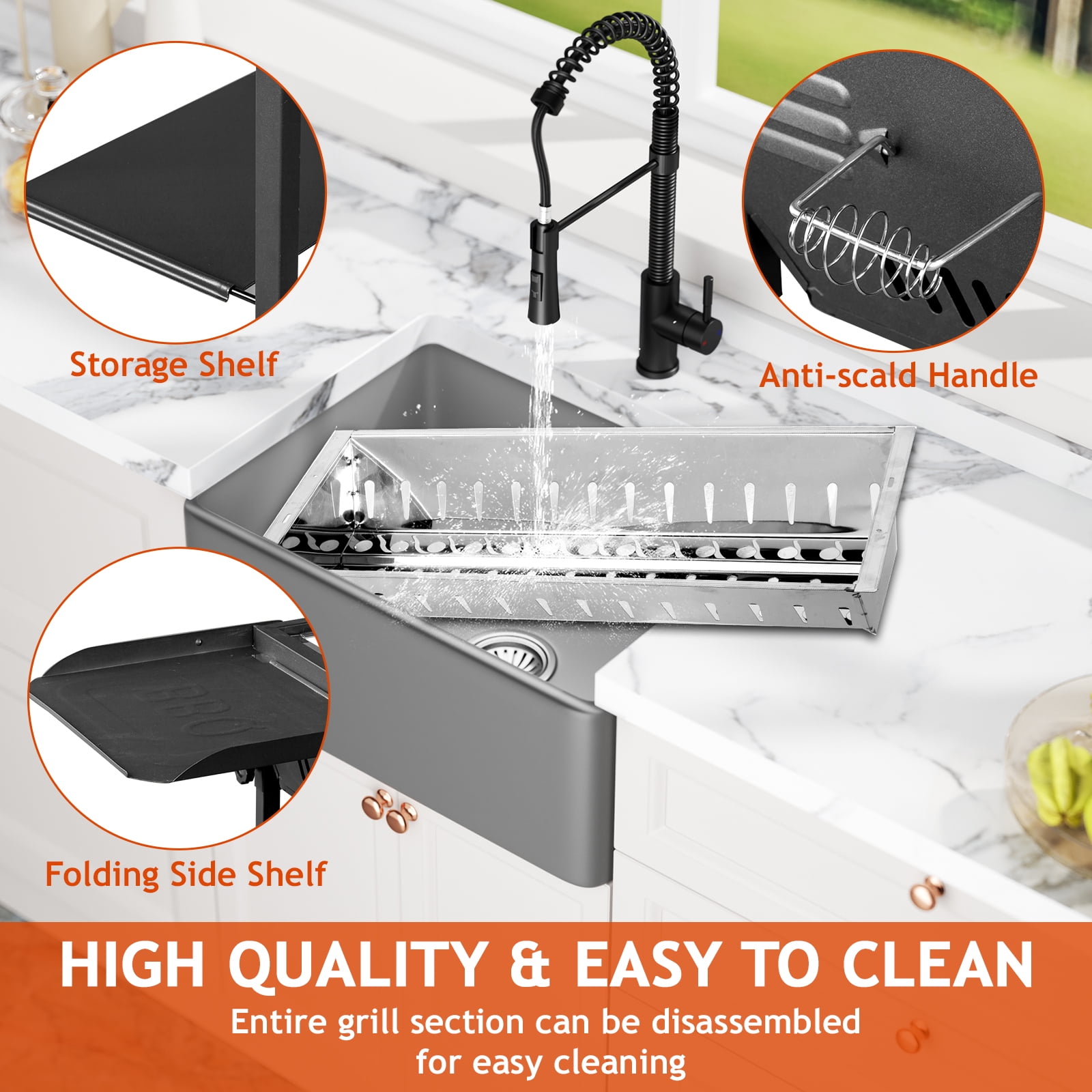 General Portable Charcoal Grill, Foldable Hibachi Barbecue Grill for Camping and Backyard (Black, 17 in x 11 in) iv7uf