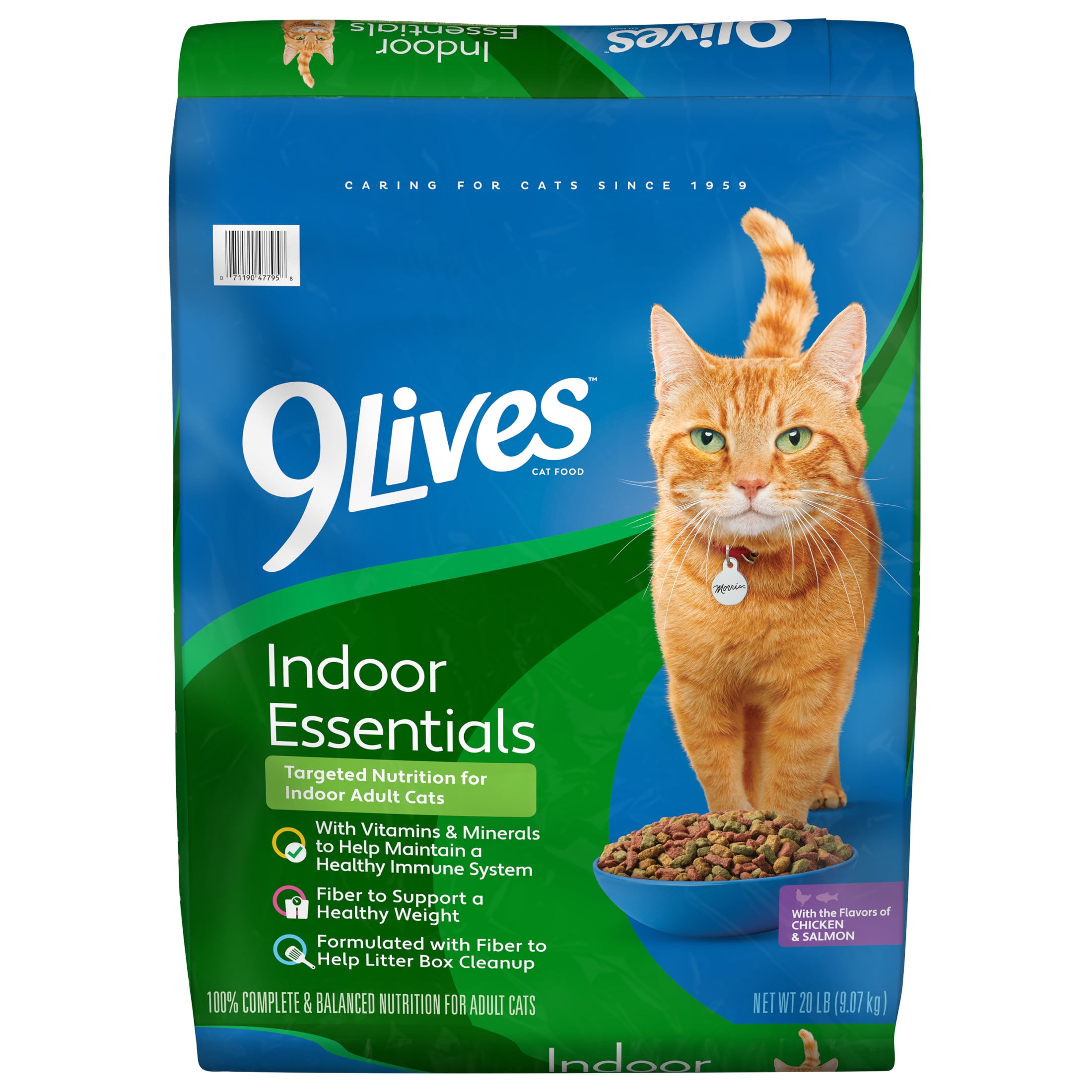 9Lives Indoor Essentials Dry Cat Food, Chicken & Salmon Flavor (20 lb) q7qku