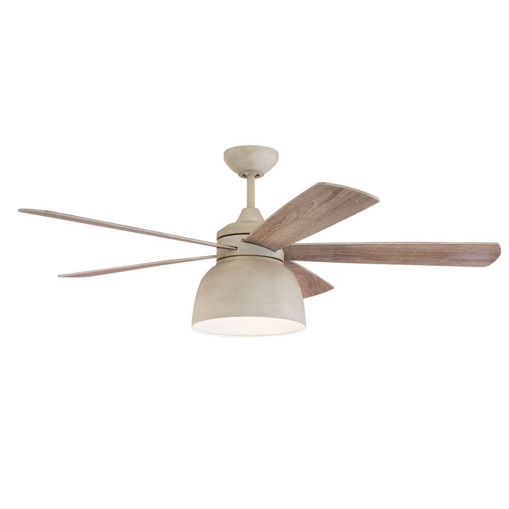 Craftmade Ventura Ceiling Fan with Integrated LED Light (Cottage White, 52 in) 9rkah