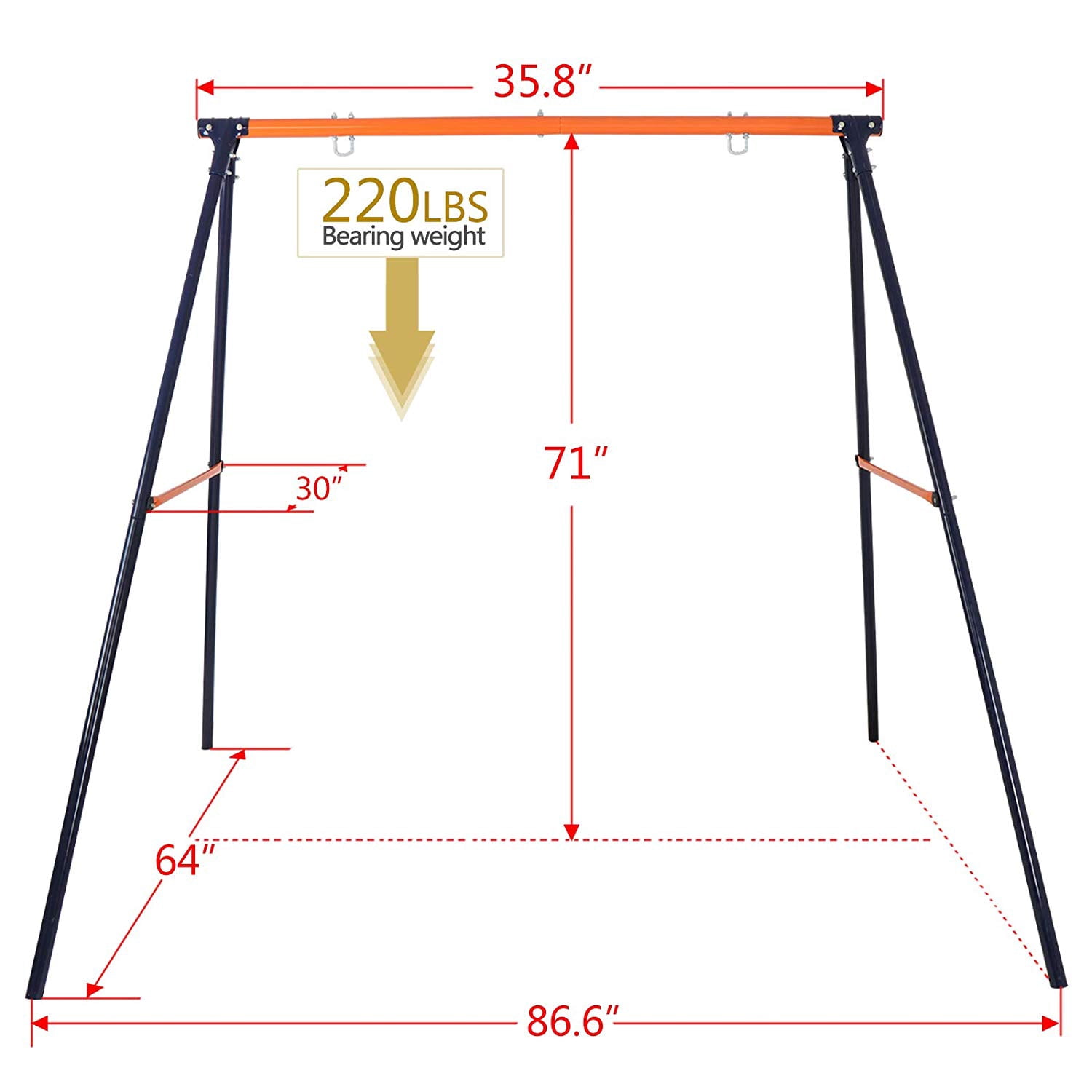 ZENY Backyard Swing Stand Set with 40 in Web Tree Spider Swing (Black, 440 lb Capacity) i6rna