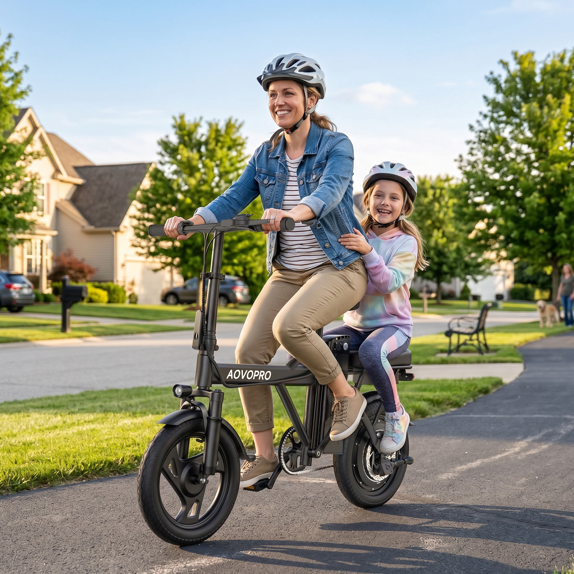 AOVOPRO AHT14 Electric Bike 500W 48V, Foldable Mini Ebike for City Commuting (Black, 14 in) i5p40