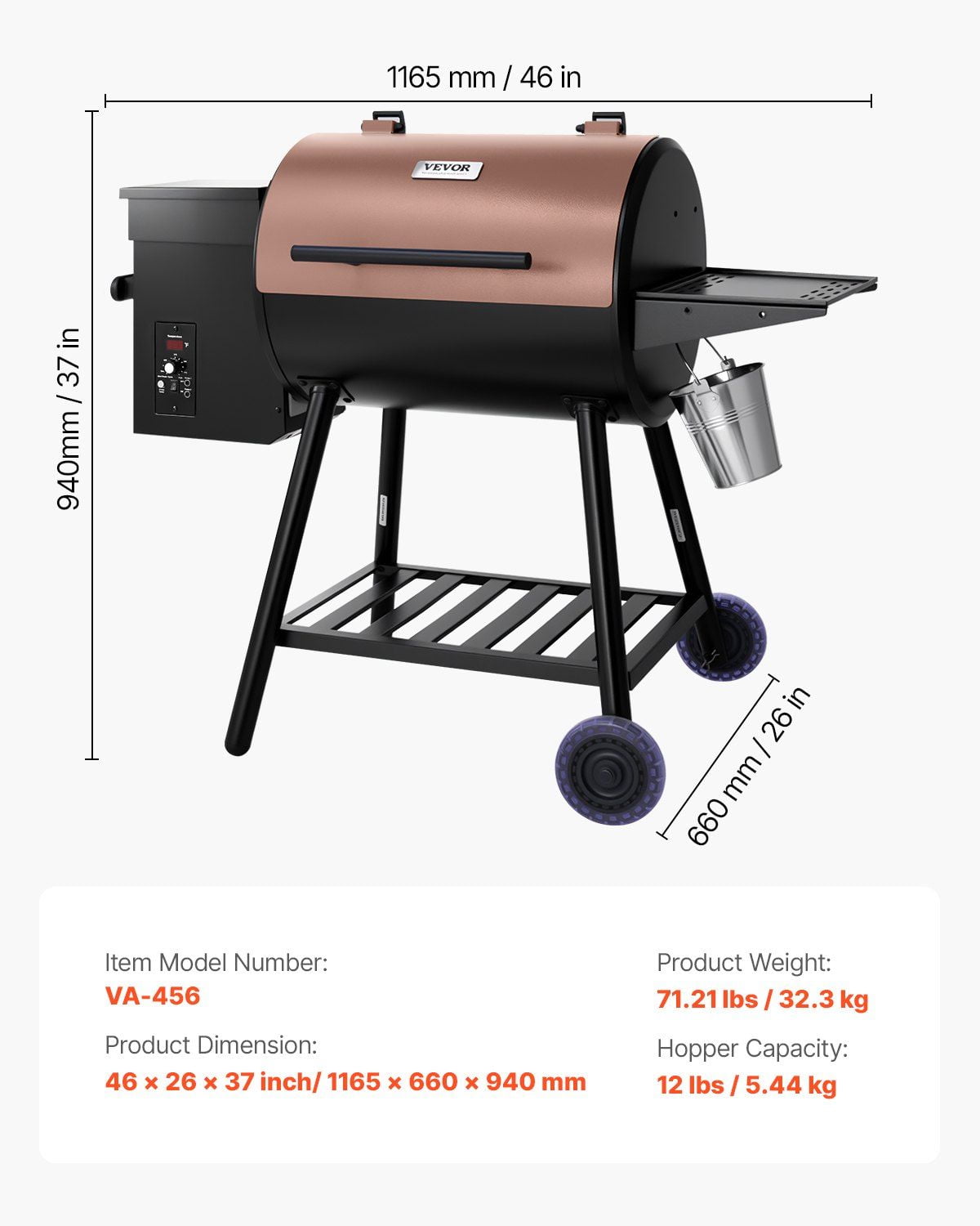 Z Grills Wood Pellet Electric Grill 8-in-1 Smoker and BBQ (Black, 456 sq in) 6a8iy