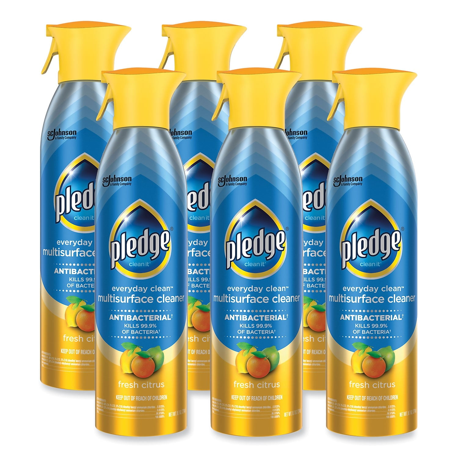 Pledge Everyday Multi-Surface Antibacterial Cleaner, Fresh Citrus Scent (6 Pack, 9.7 oz) khzu8