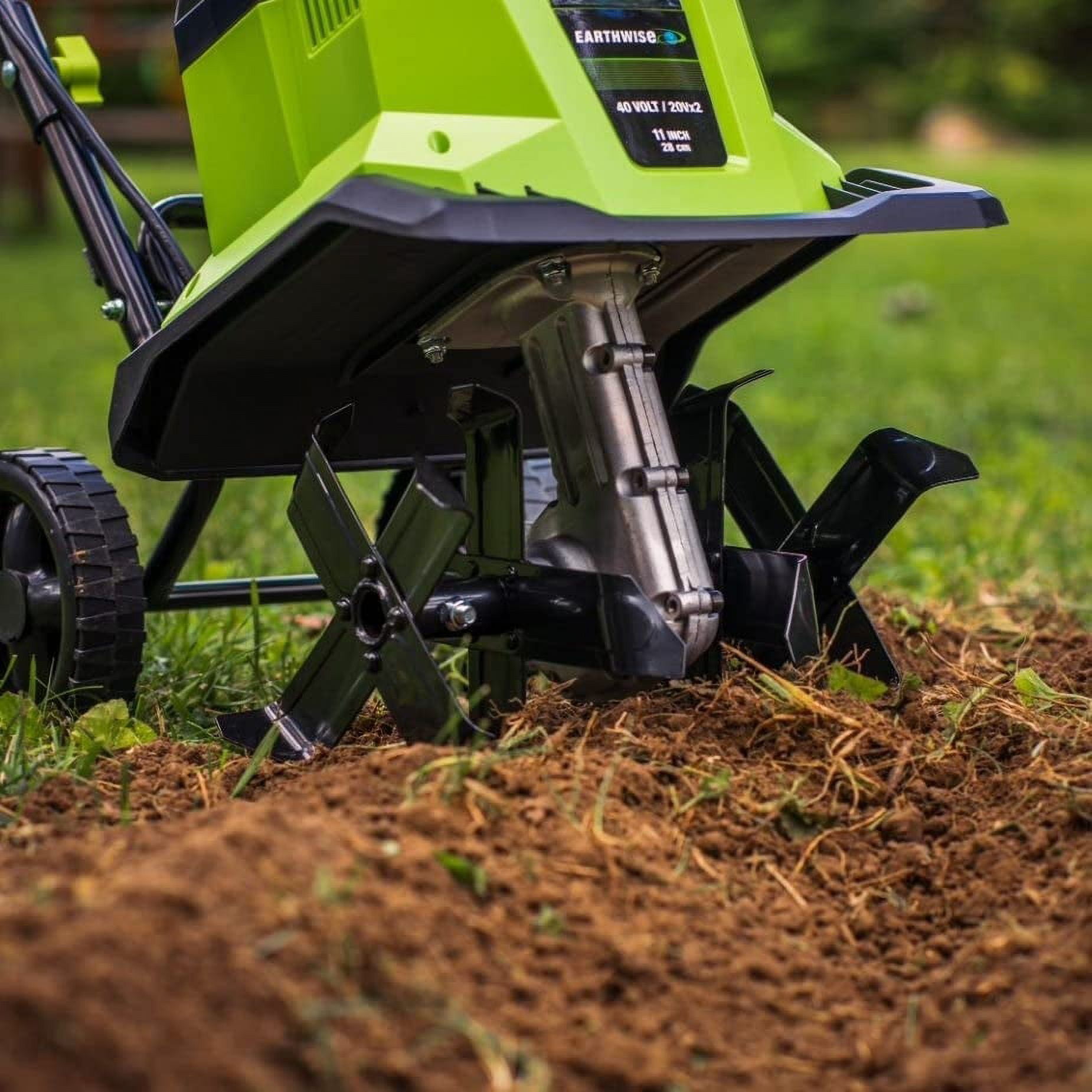 Earthwise 11-Inch 2x20-Volt Cordless Electric Garden Tiller and Cultivator (11 in) 01cag